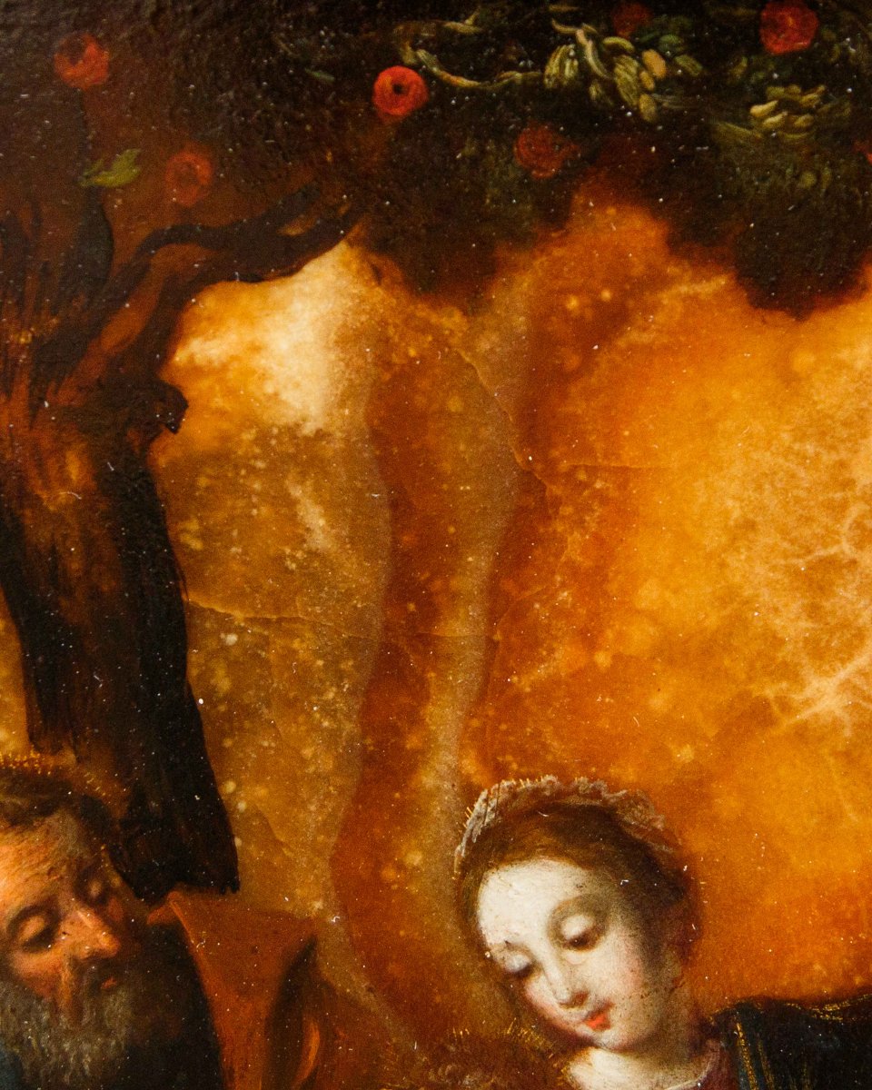 Scuola romana del XVII secolo, Sacra famiglia con San Giovannino-photo-5