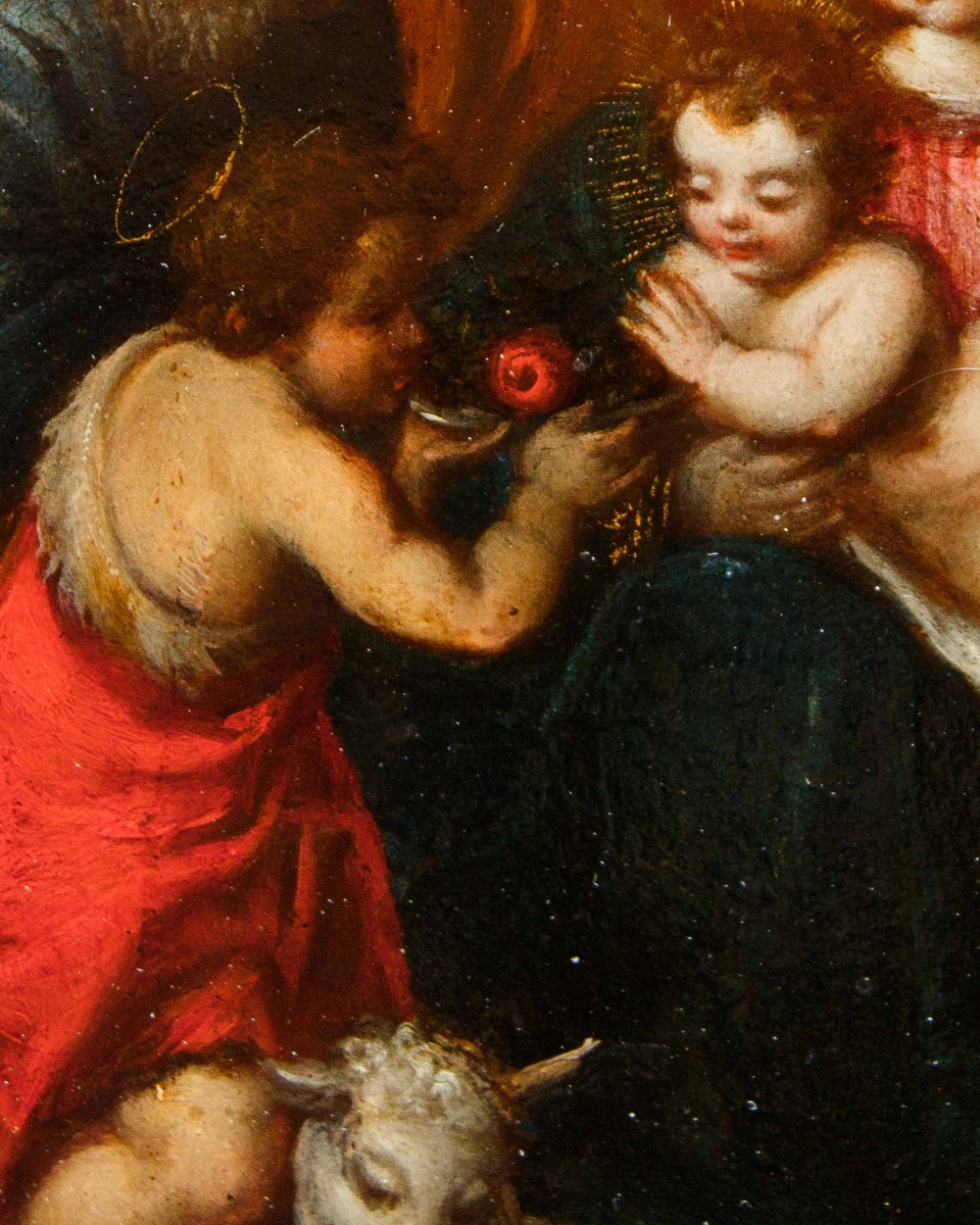 Scuola romana del XVII secolo, Sacra famiglia con San Giovannino-photo-6