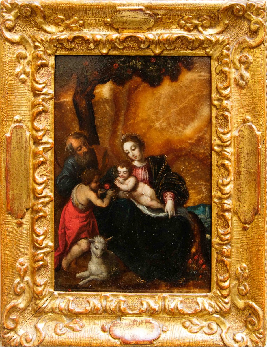 Scuola romana del XVII secolo, Sacra famiglia con San Giovannino