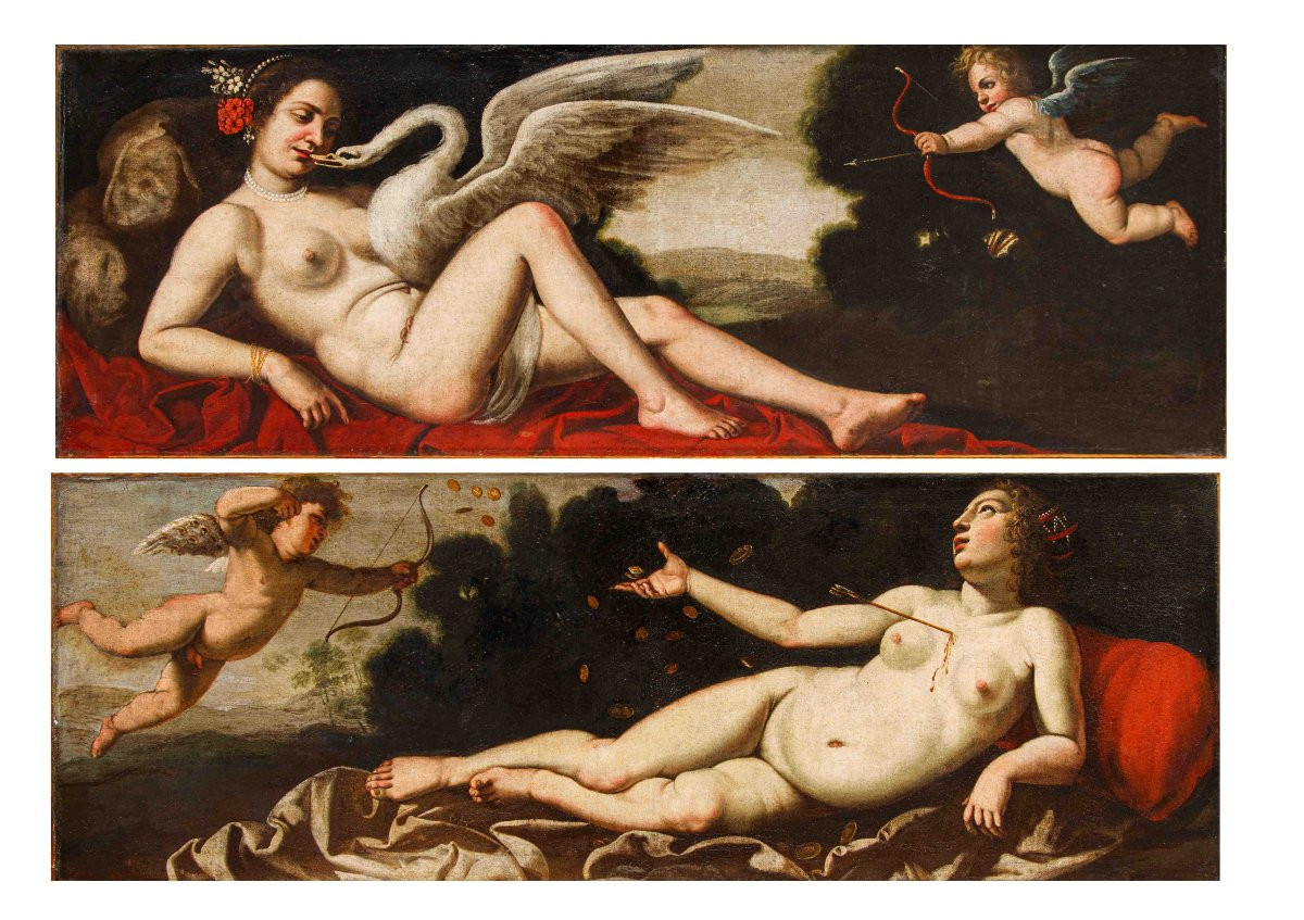 Mattia Bolognini, Leda con il cigno – Danae ricoperta dalla pioggia di monete d'oro-photo-4