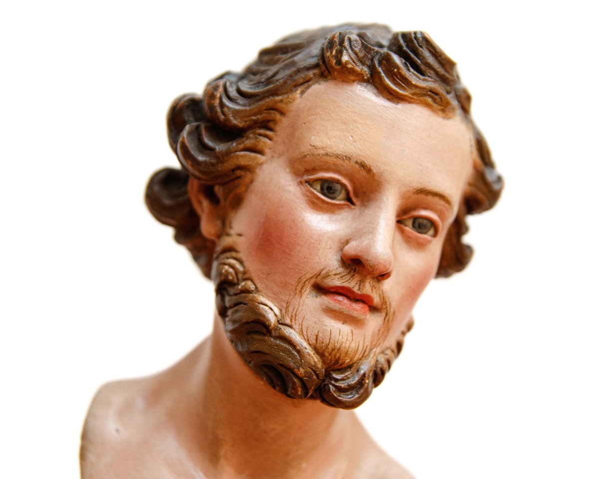 Manifattura napoletana, secolo XVIII, Due teste di figure presepiali-photo-4