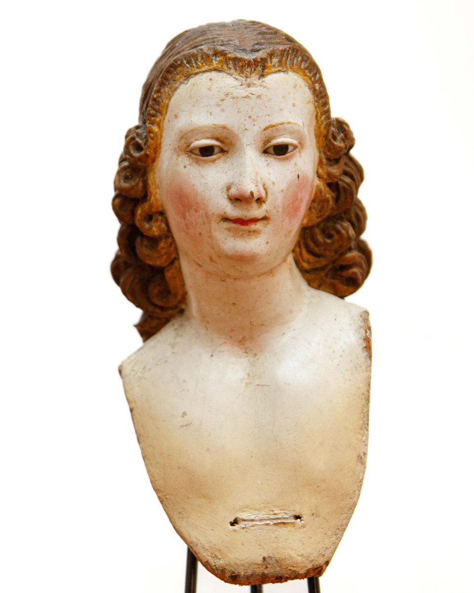 Manifattura napoletana, secolo XVIII, Due teste di figure presepiali-photo-2