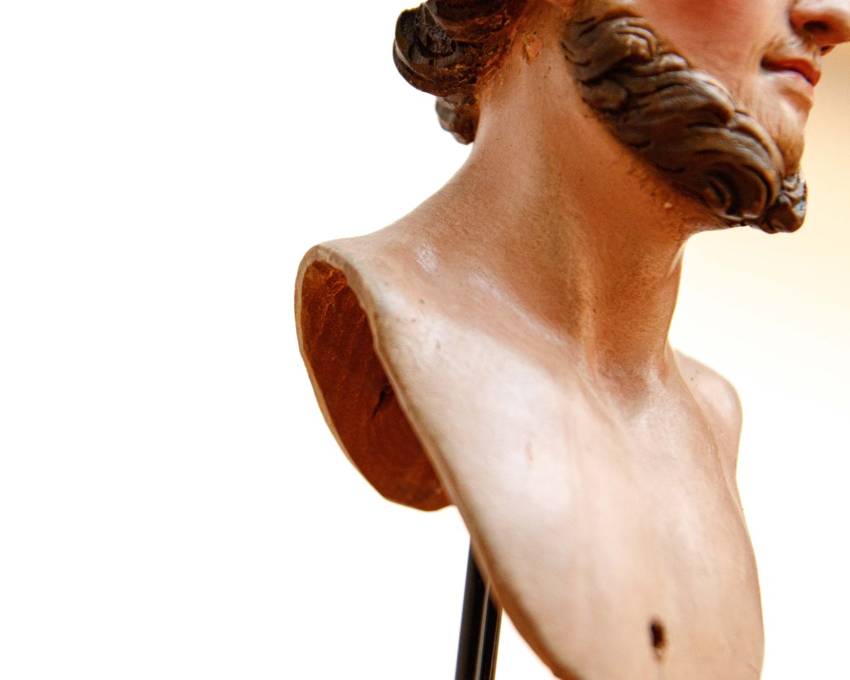 Manifattura napoletana, secolo XVIII, Due teste di figure presepiali-photo-5