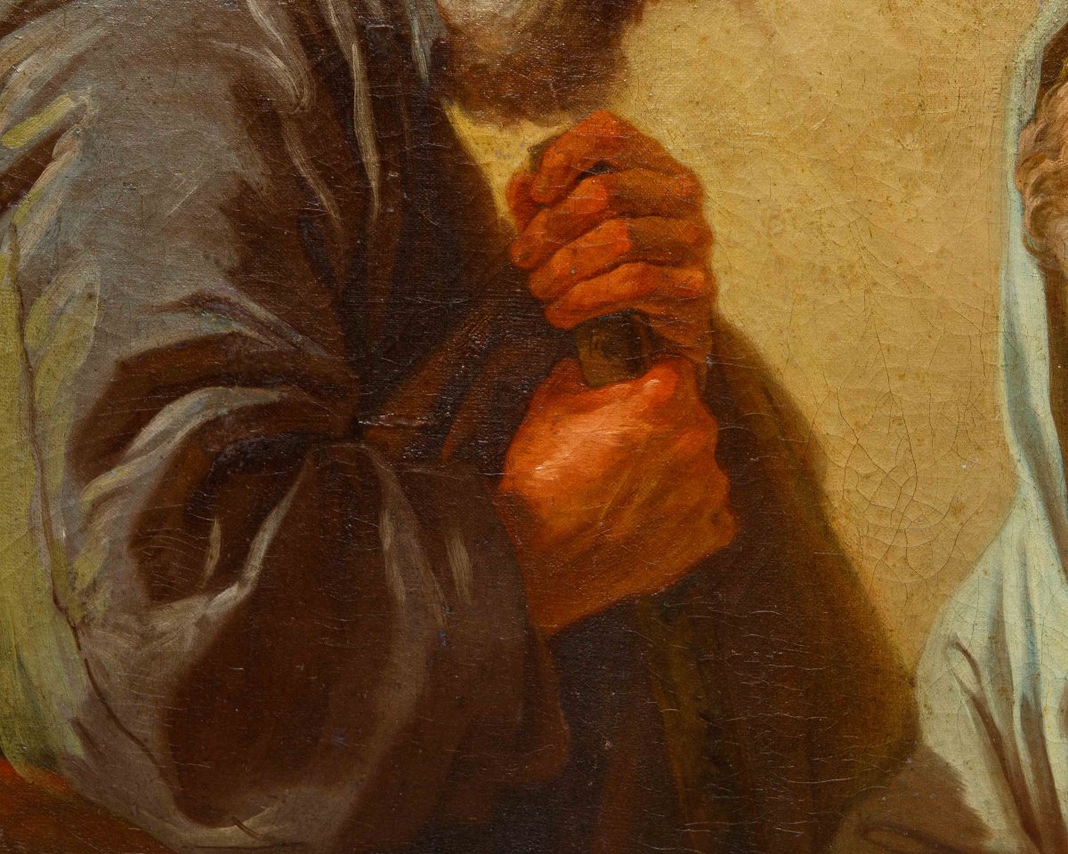 Pittore veneto della prima metà del XVIII secolo, Madonna del latte e San Giuseppe-photo-4