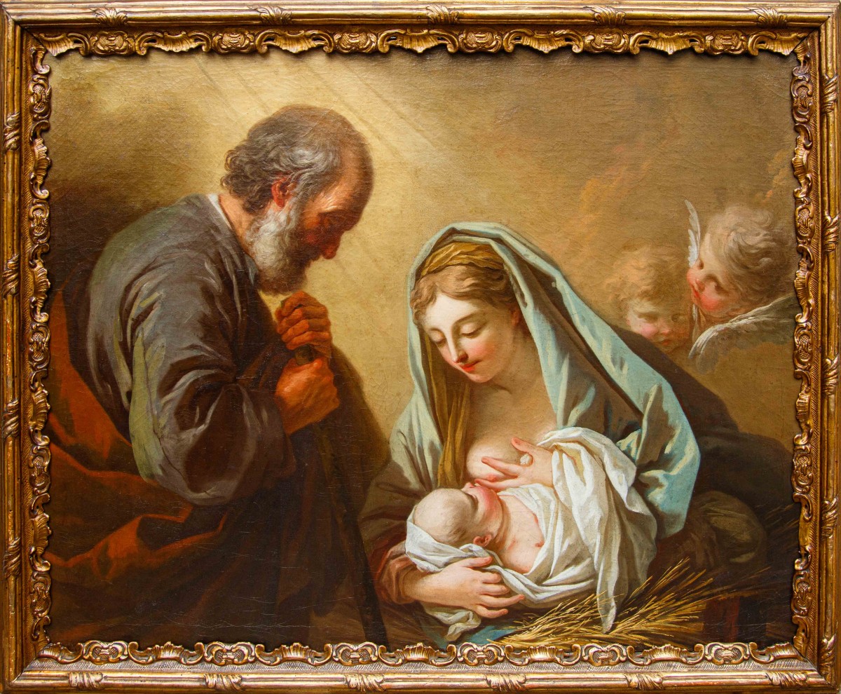 Pittore veneto della prima metà del XVIII secolo, Madonna del latte e San Giuseppe