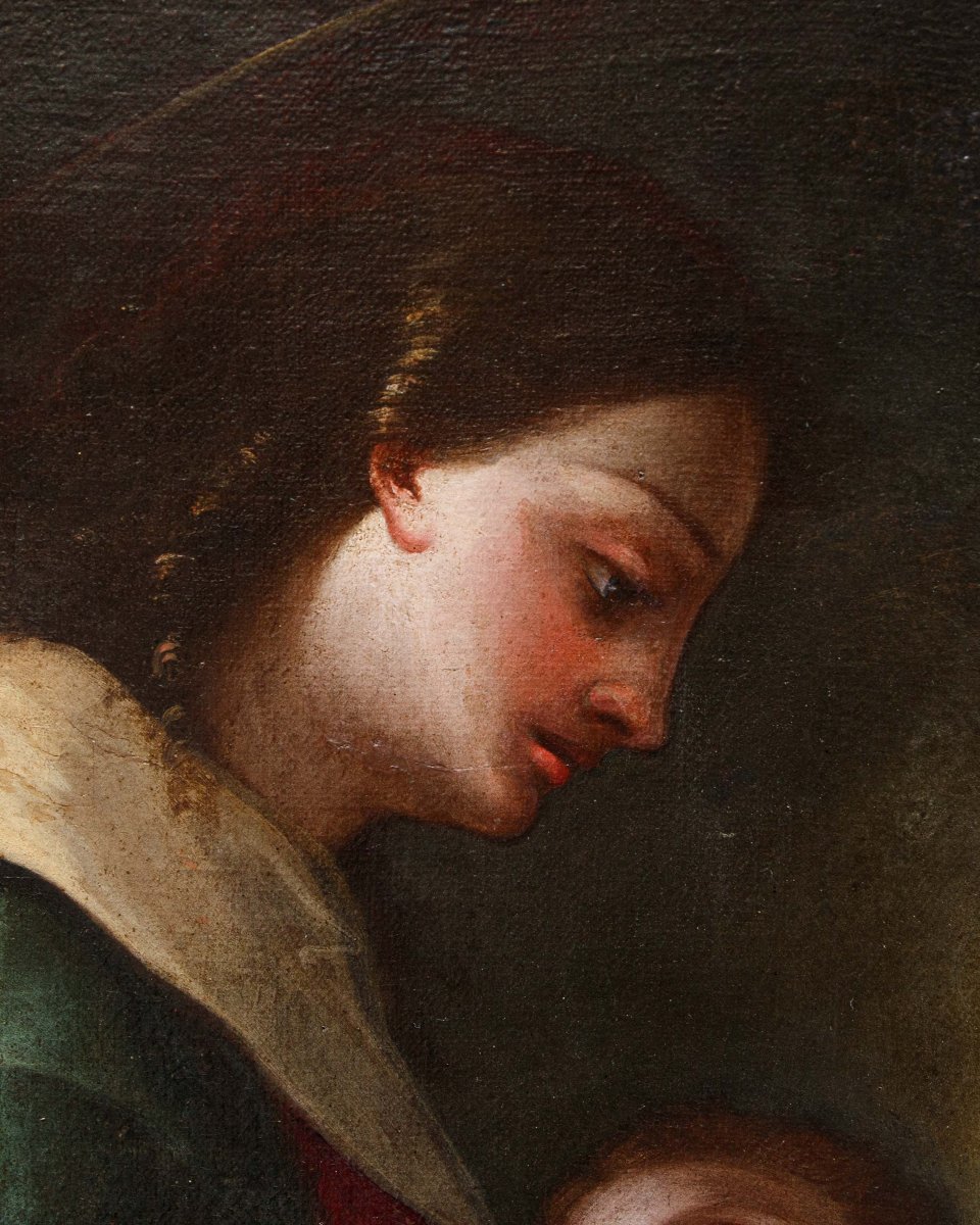 Scuola emiliana della metà del XVII secolo, La Vergine riceve l’Eucarestia da San Giovanni-photo-7