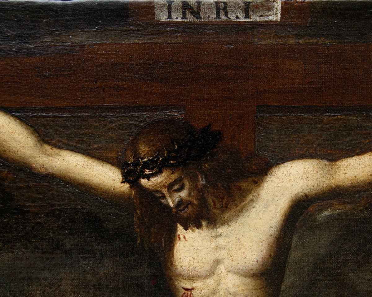 Marcantonio Mainardi (Cremona, 1570 ca – 1629), Crocifissione con Maddalena e un santo francesc-photo-2