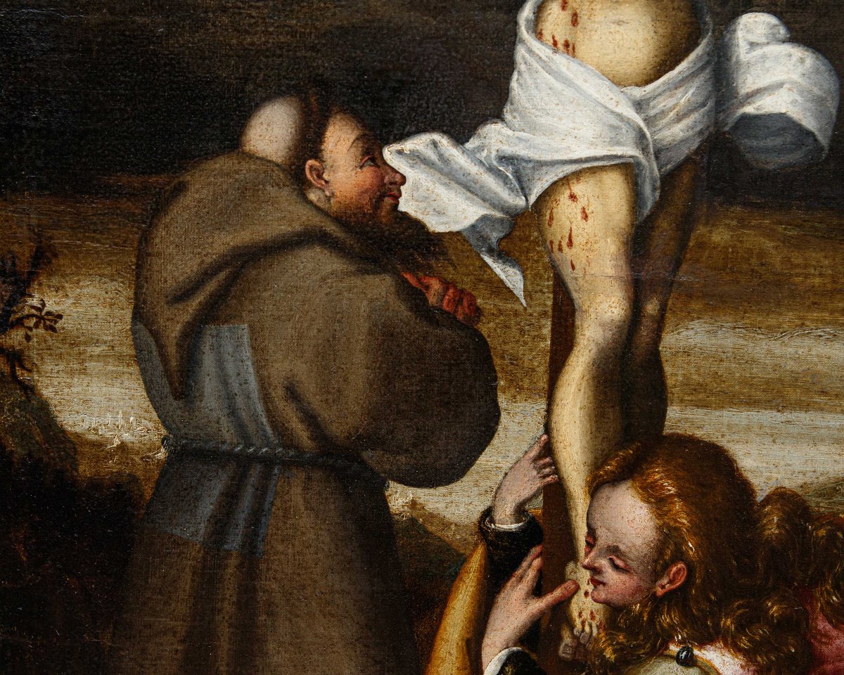Marcantonio Mainardi (Cremona, 1570 ca – 1629), Crocifissione con Maddalena e un santo francesc-photo-2