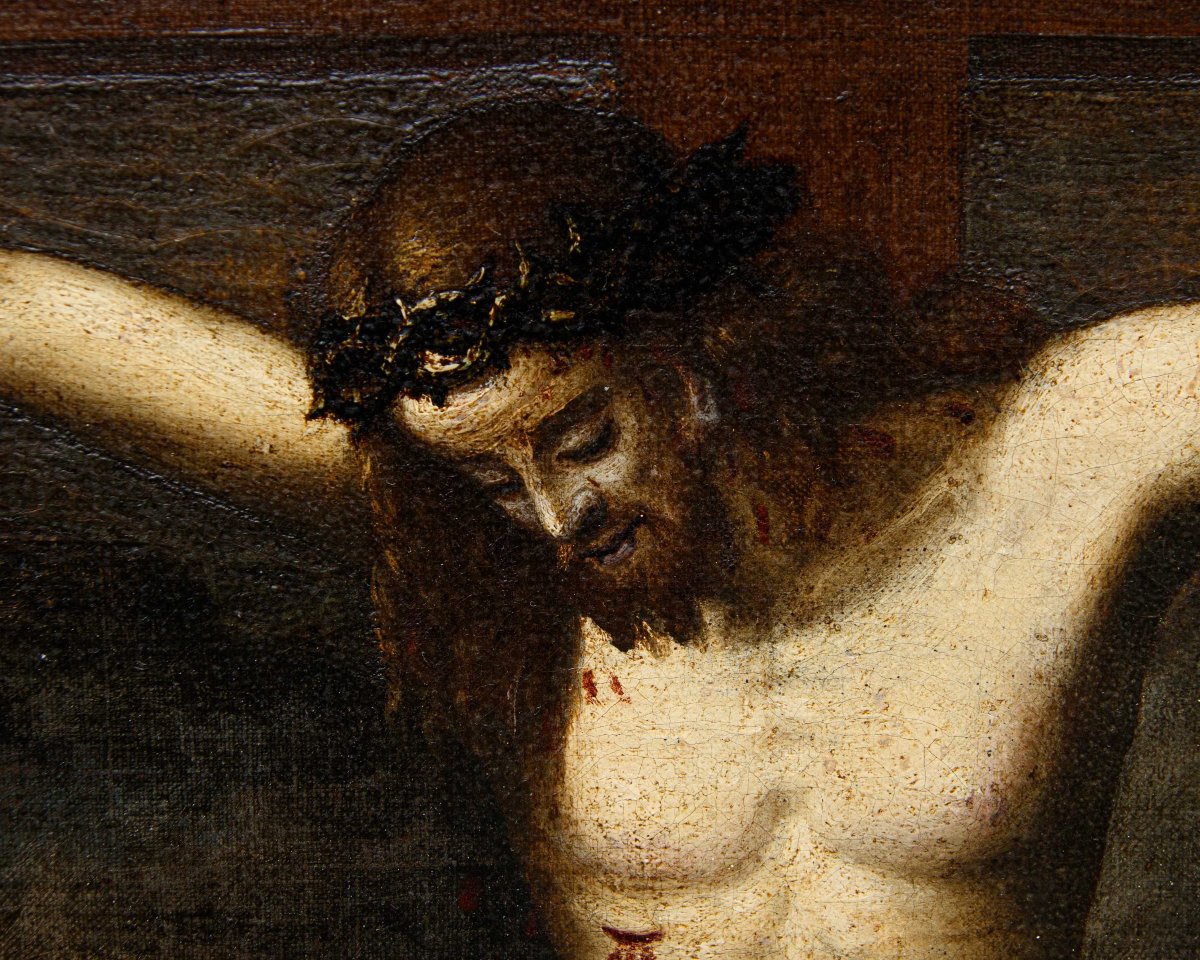 Marcantonio Mainardi (Cremona, 1570 ca – 1629), Crocifissione con Maddalena e un santo francesc-photo-3