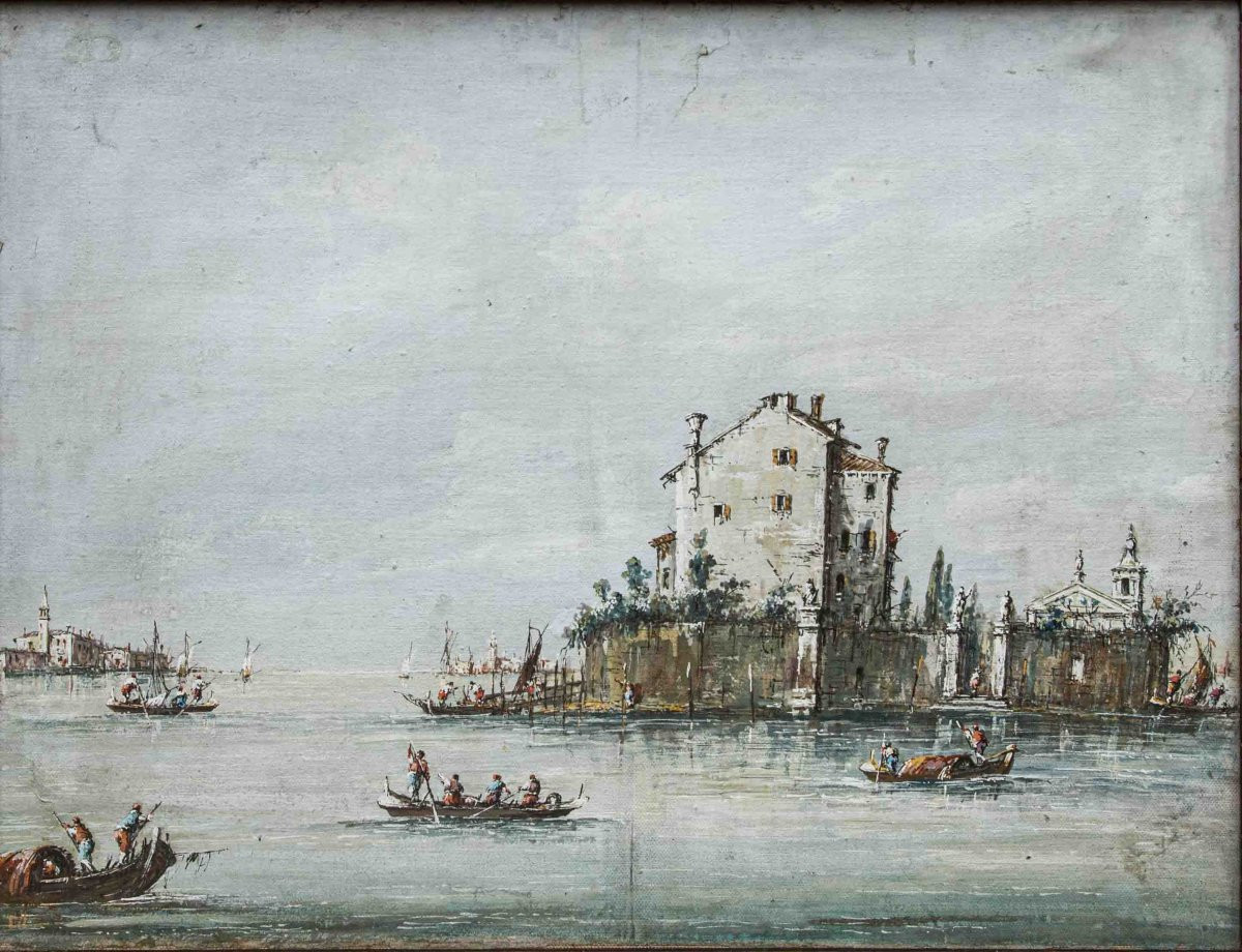 Seguace di Giacomo Guardi (Venezia 1764 – 1835), Paesaggio lagunare-photo-2
