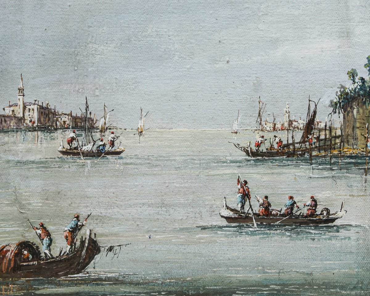 Seguace di Giacomo Guardi (Venezia 1764 – 1835), Paesaggio lagunare-photo-2