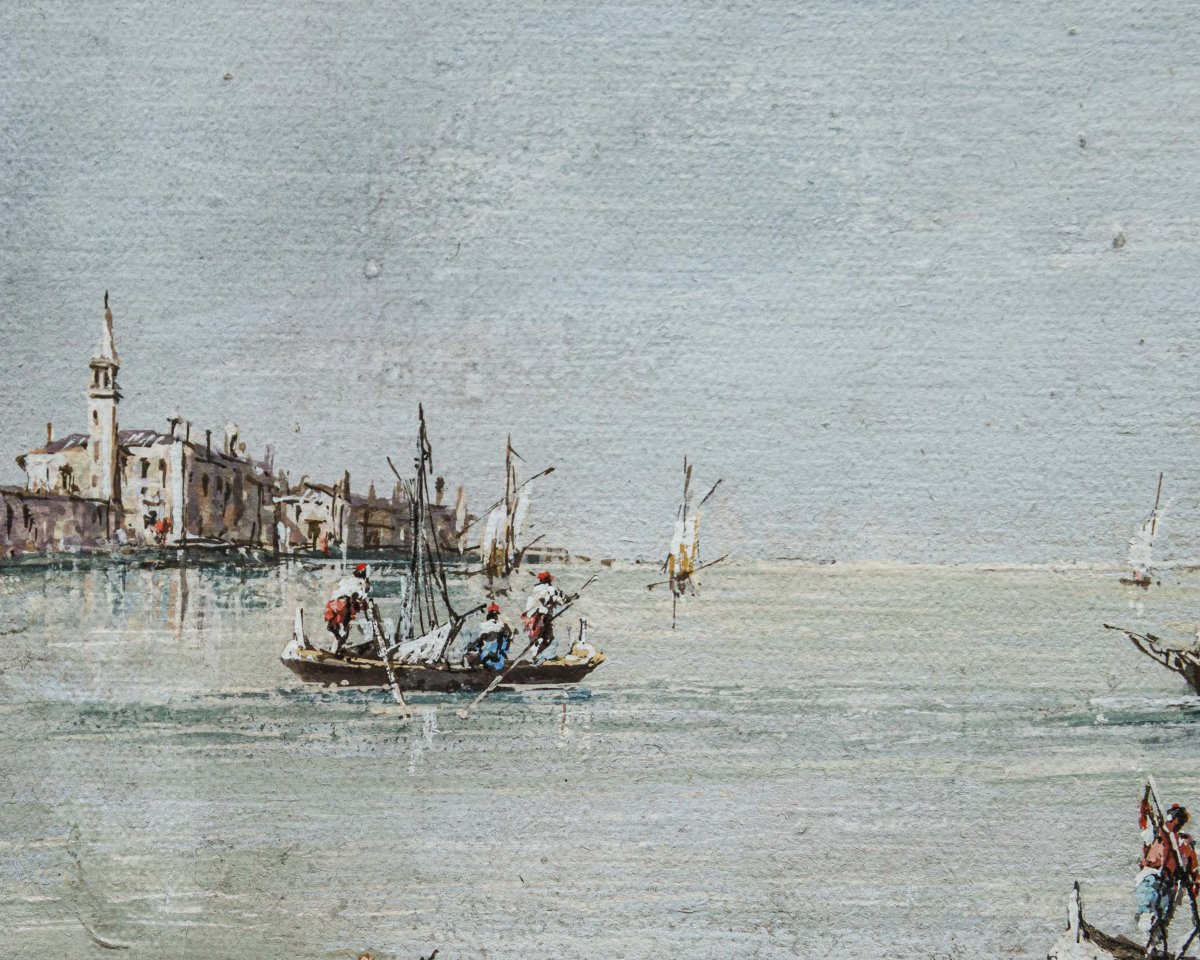 Seguace di Giacomo Guardi (Venezia 1764 – 1835), Paesaggio lagunare-photo-4