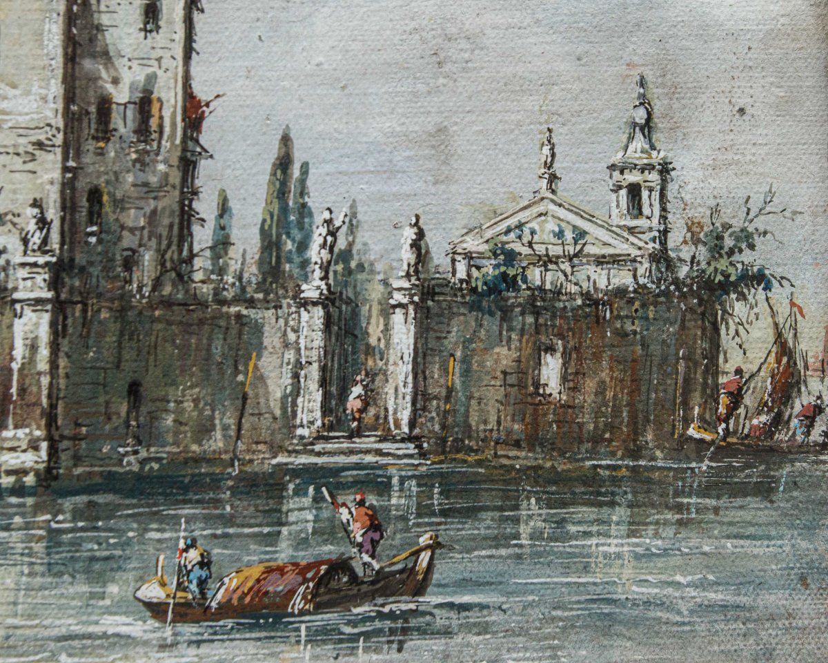Seguace di Giacomo Guardi (Venezia 1764 – 1835), Paesaggio lagunare-photo-6