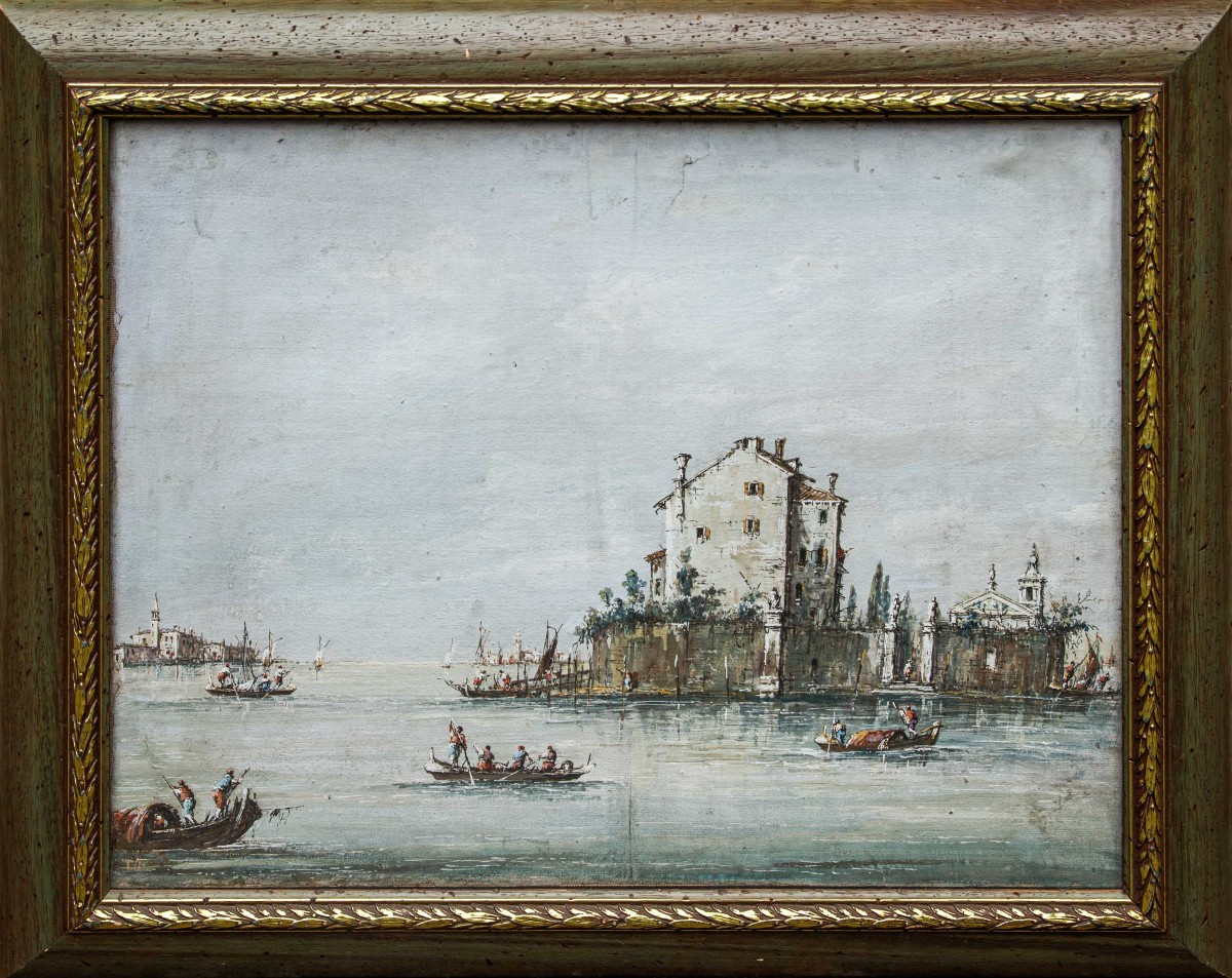 Seguace di Giacomo Guardi (Venezia 1764 – 1835), Paesaggio lagunare