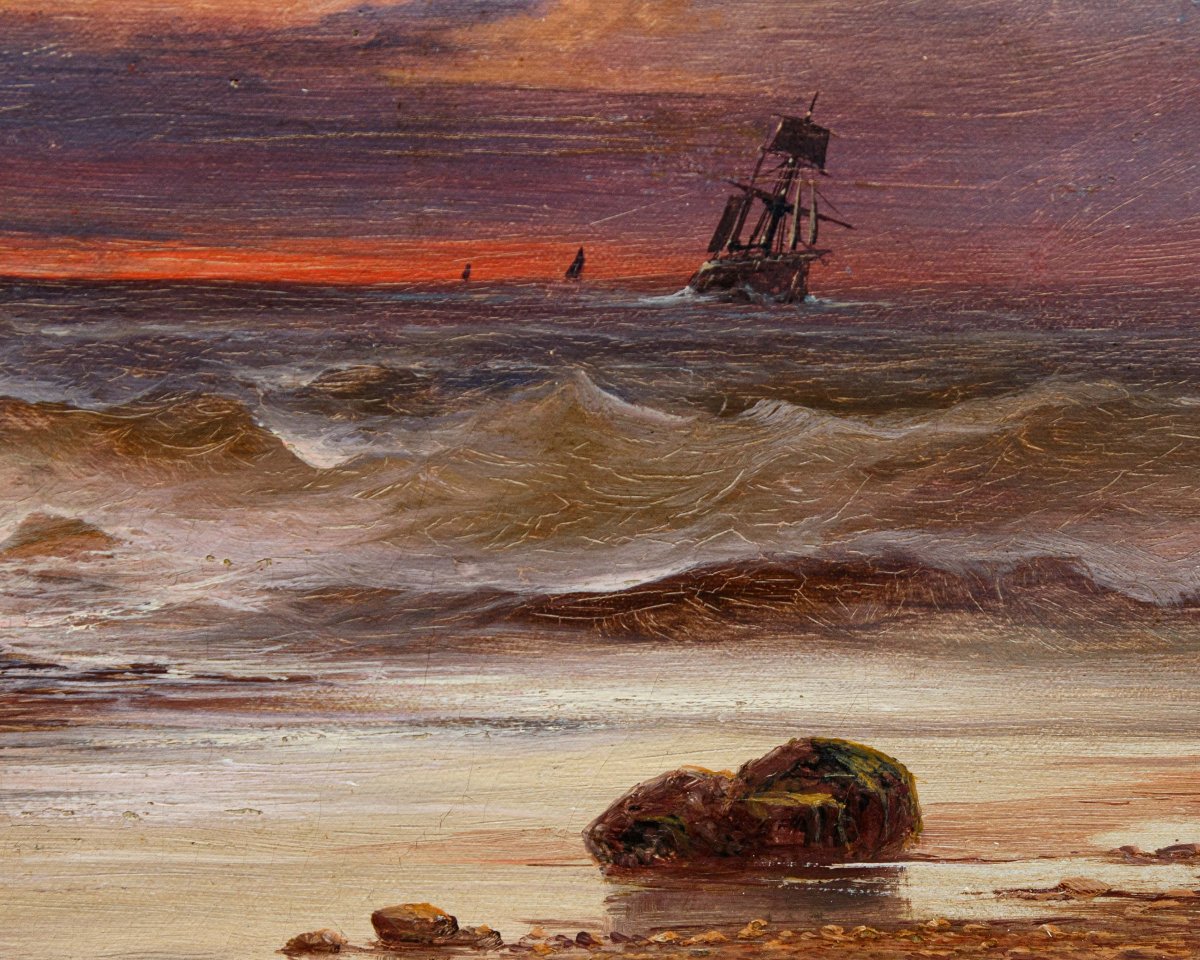 Sidney Yates Johnson (Londra, attivo dal 1890 – 1926), Veduta marina al tramonto-photo-7