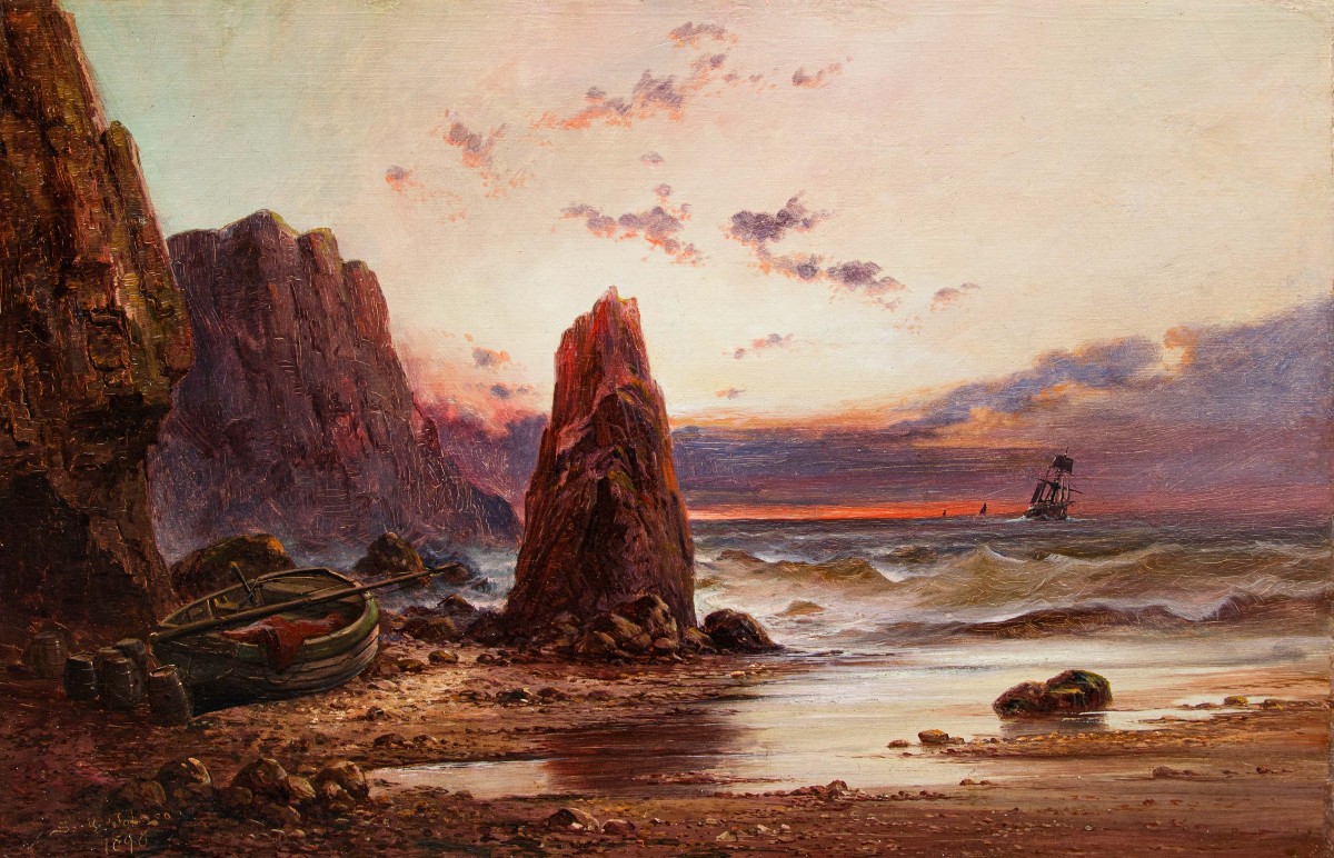 Sidney Yates Johnson (Londra, attivo dal 1890 – 1926), Veduta marina al tramonto