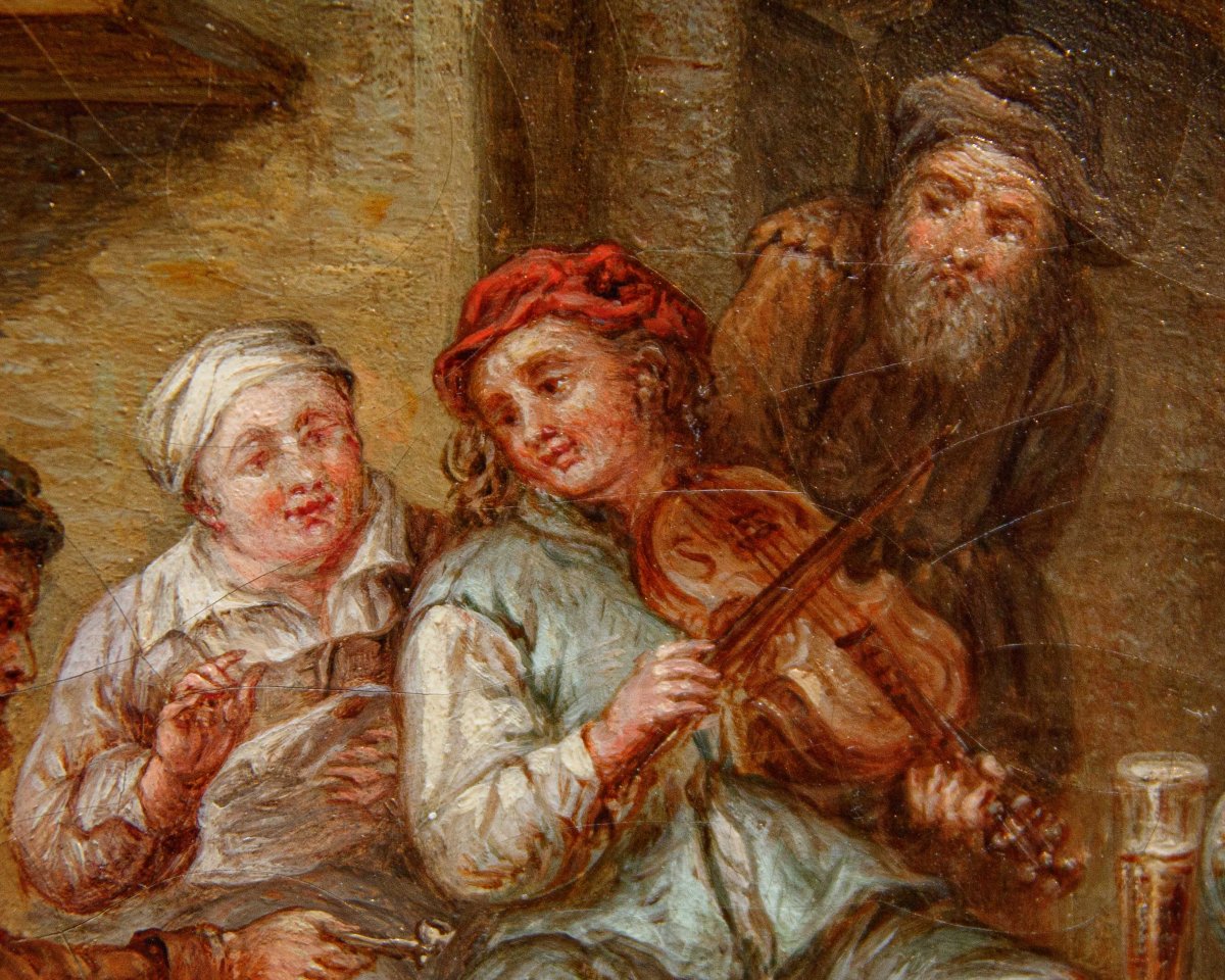 Seguace di Egbert van Heemskerck (Haarlem, 1634 – Londra, 1704), Concerto in osteria-photo-6