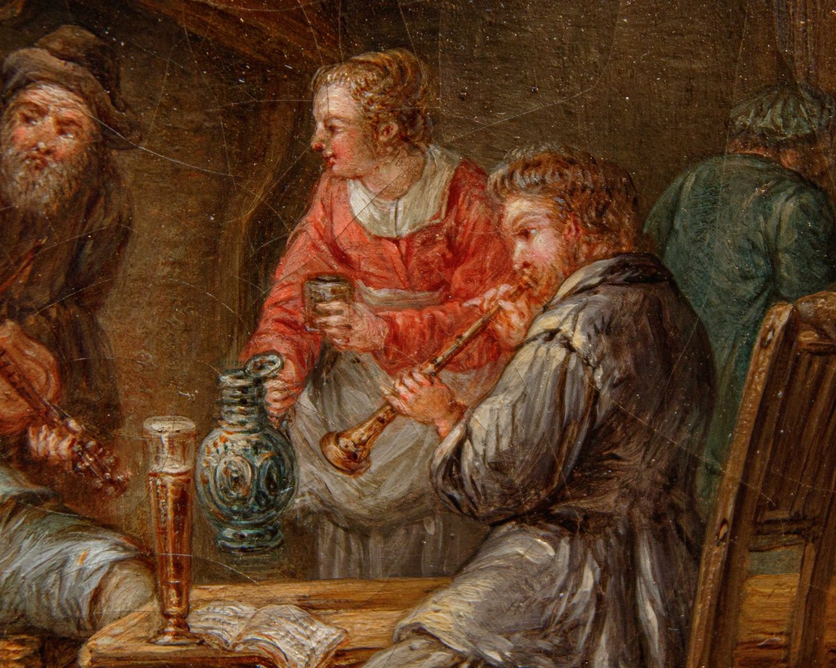 Seguace di Egbert van Heemskerck (Haarlem, 1634 – Londra, 1704), Concerto in osteria-photo-7