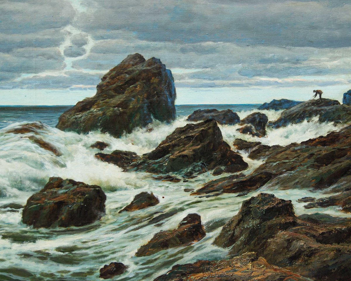 Francesco Bosso (Vercelli, 1864 -  Torino, 1933), Mareggiata-photo-1