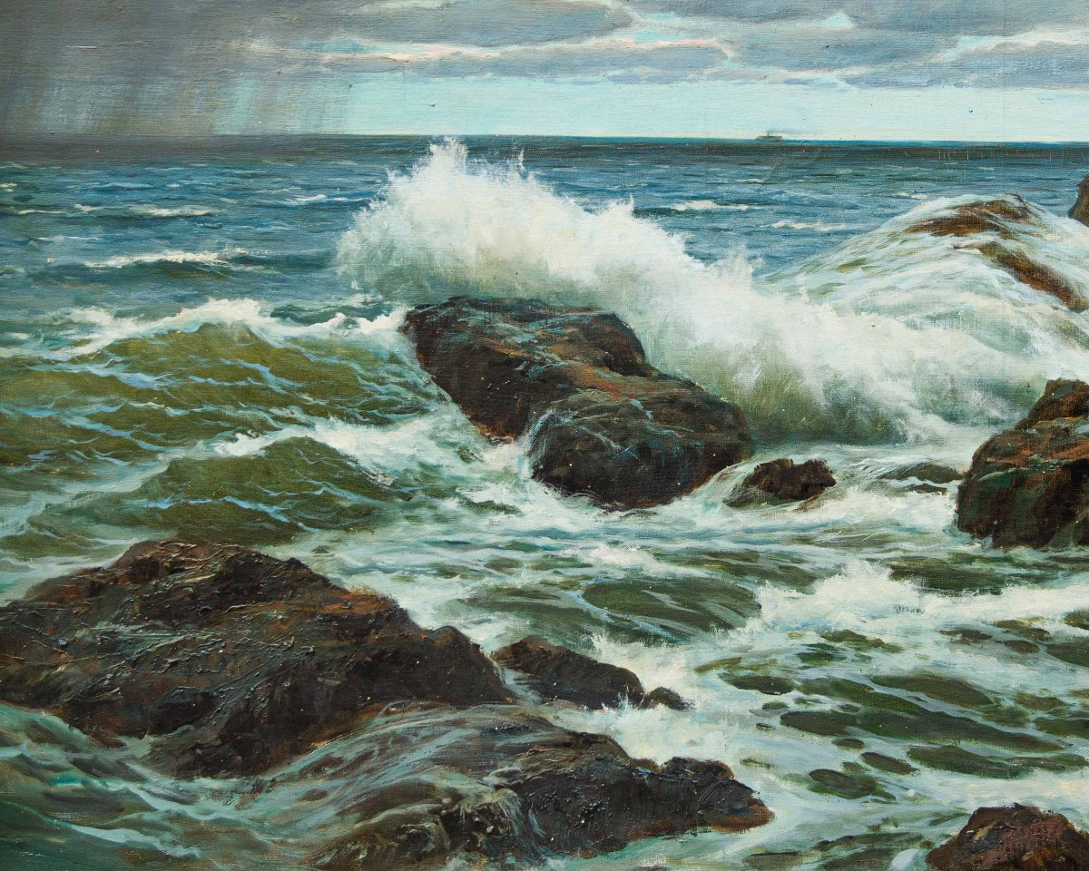 Francesco Bosso (Vercelli, 1864 -  Torino, 1933), Mareggiata-photo-4