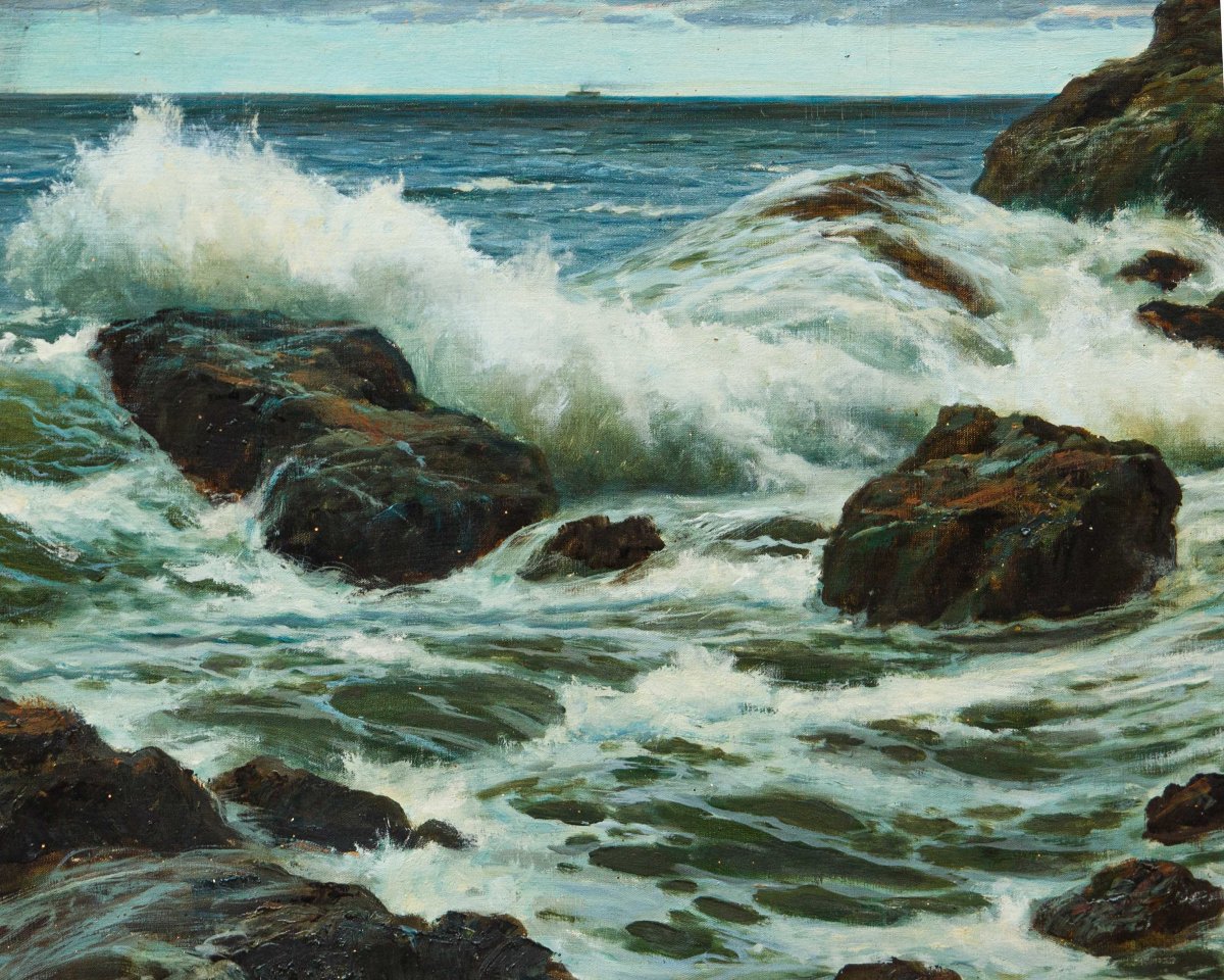 Francesco Bosso (Vercelli, 1864 -  Torino, 1933), Mareggiata-photo-7