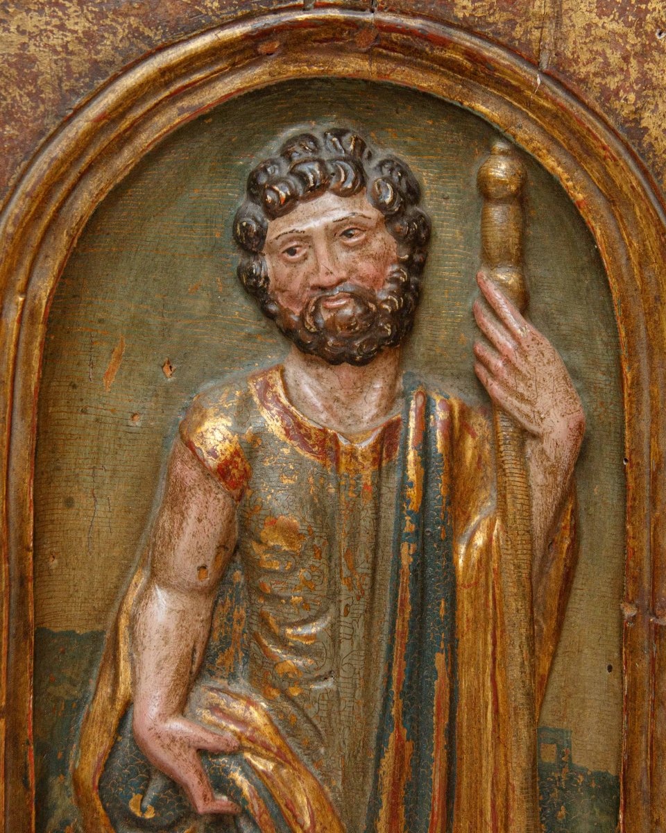 Spagna, XVI secolo, Rilievo intagliato con San Rocco-photo-2