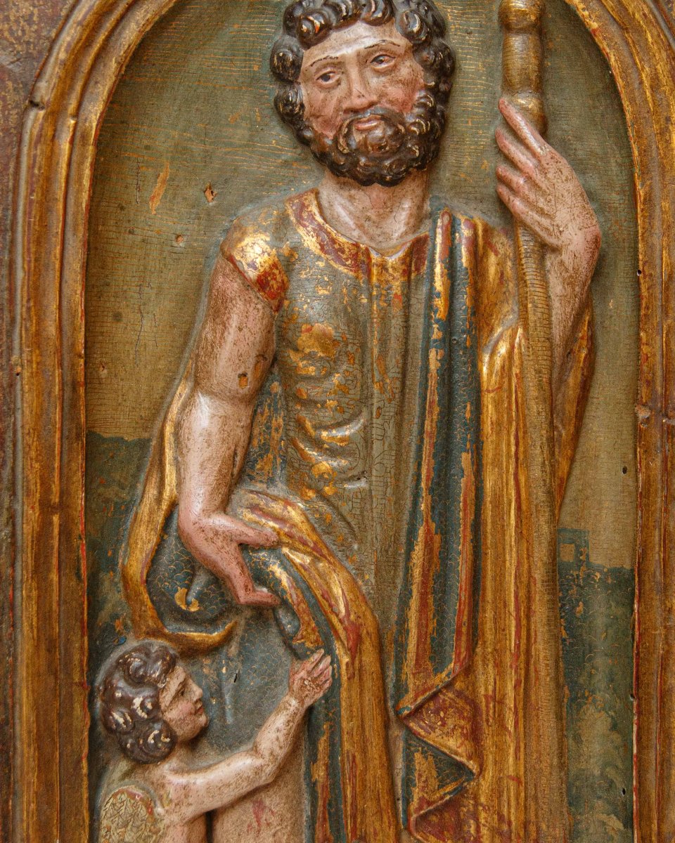 Spagna, XVI secolo, Rilievo intagliato con San Rocco-photo-3