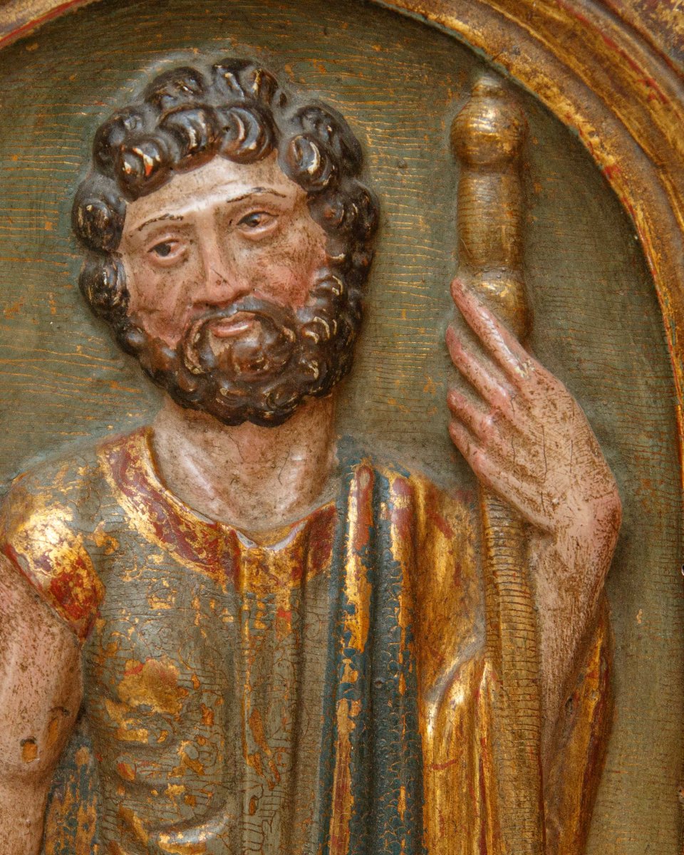 Spagna, XVI secolo, Rilievo intagliato con San Rocco-photo-1