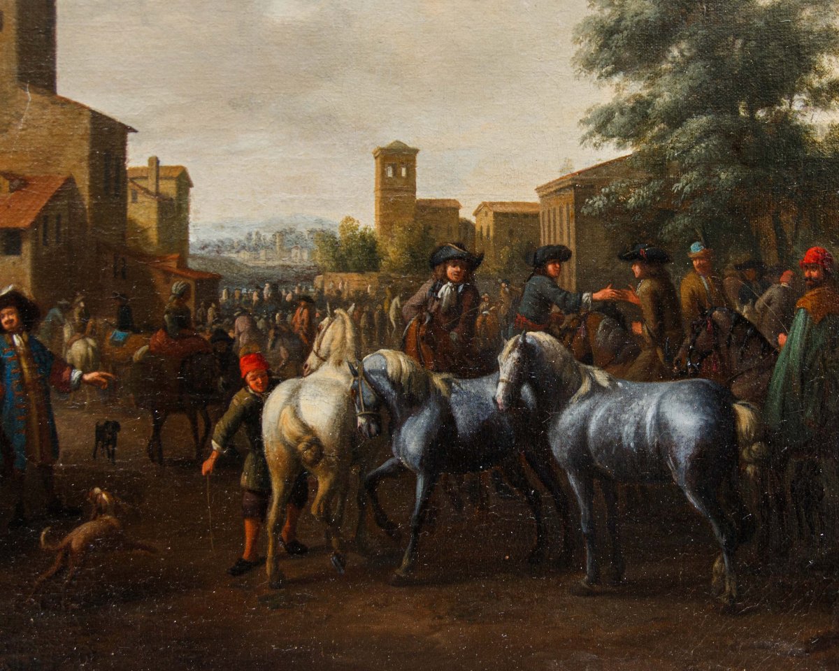 Jan Vincentz van der Vinne (Haarlem, 1663 - 1721), Mercato dei cavalli-photo-2