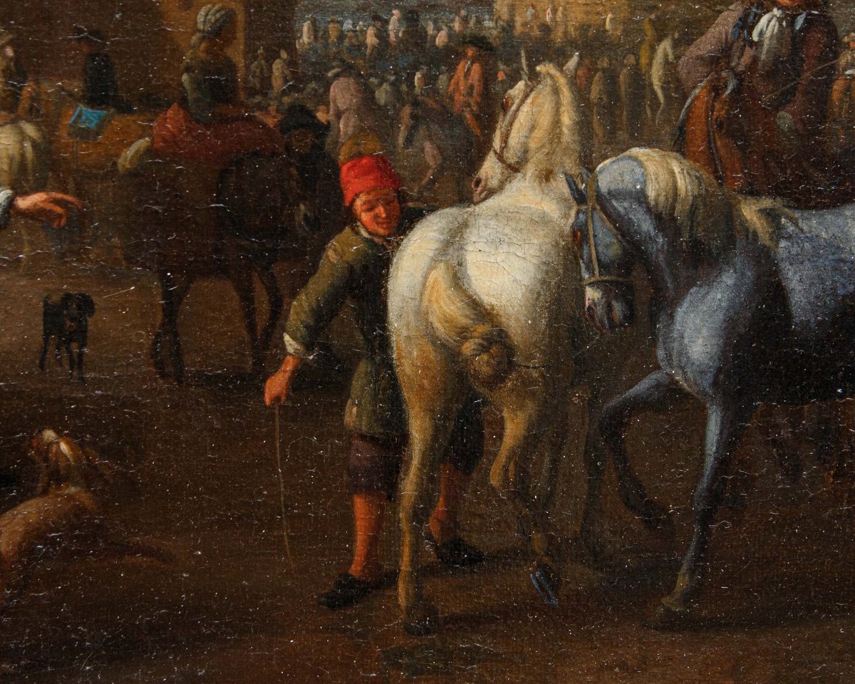 Jan Vincentz van der Vinne (Haarlem, 1663 - 1721), Mercato dei cavalli-photo-6