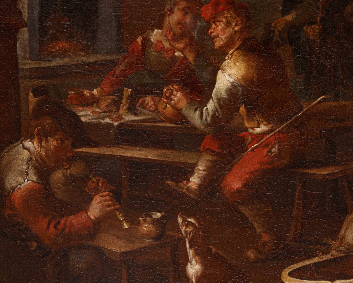 Giacomo Francesco Cipper, detto il Todeschini, Scena di osteria con suonatore di zampogna-photo-4