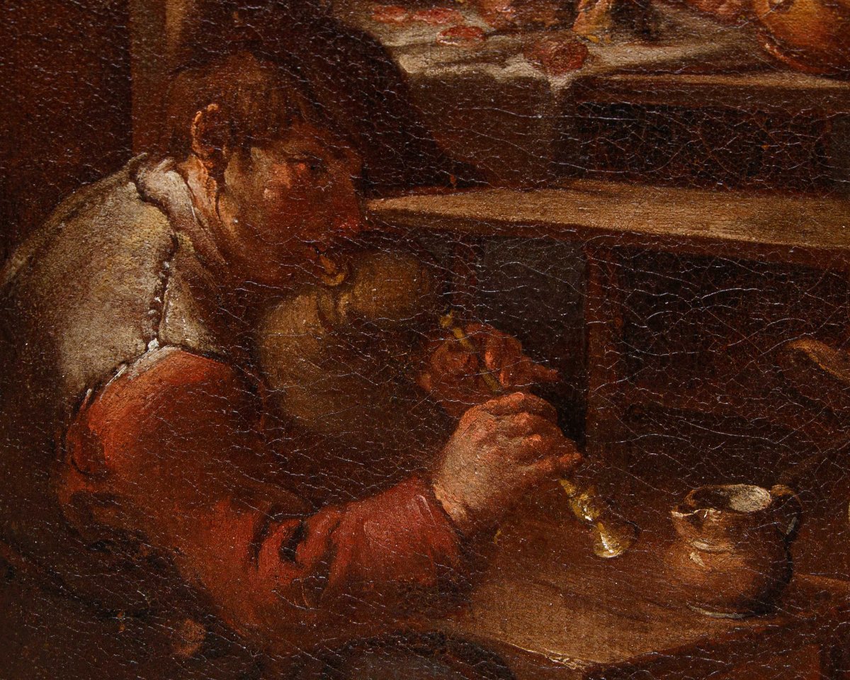 Giacomo Francesco Cipper, detto il Todeschini, Scena di osteria con suonatore di zampogna-photo-7