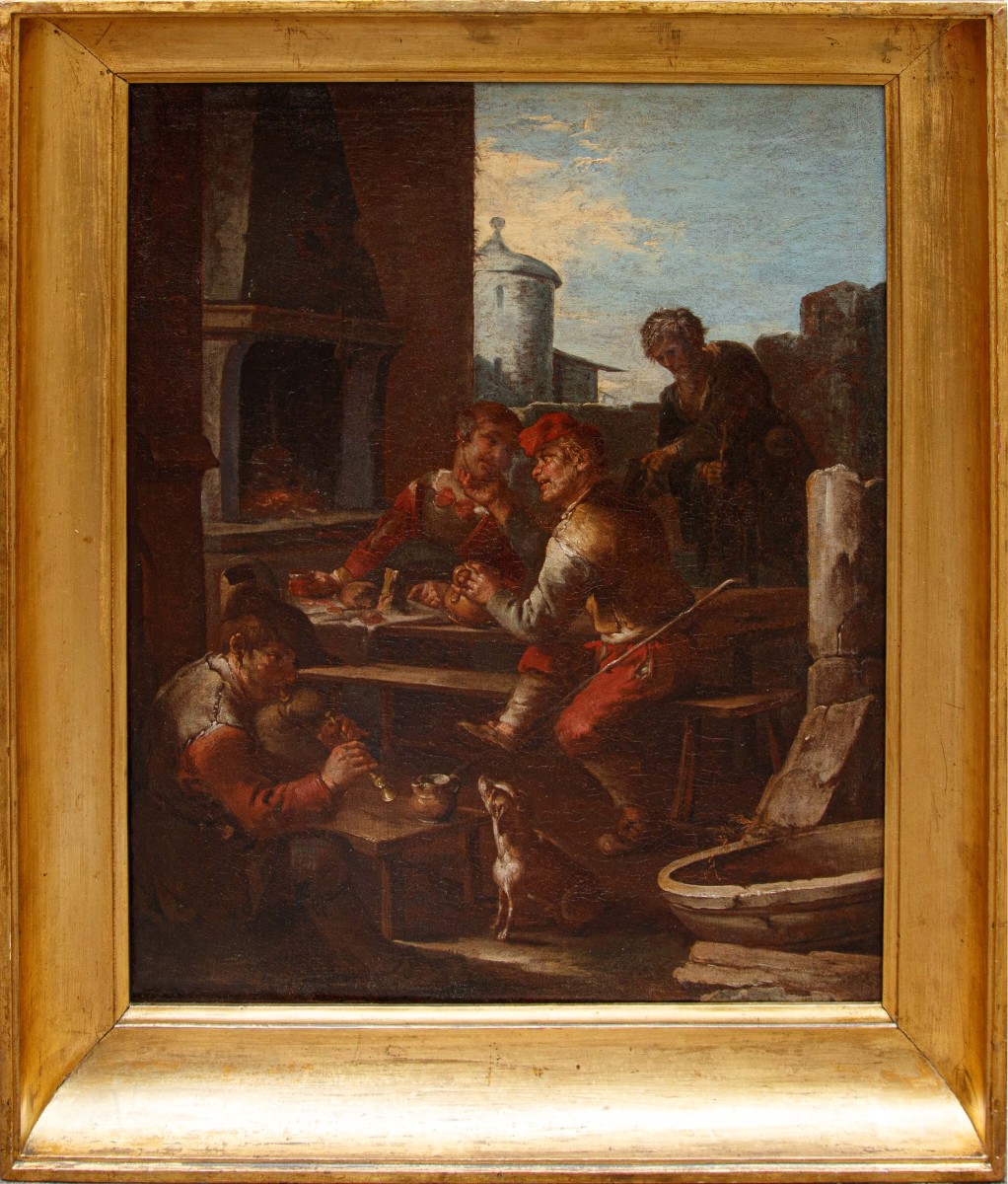 Giacomo Francesco Cipper, detto il Todeschini, Scena di osteria con suonatore di zampogna