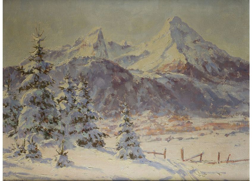 Fritz Osswald (Zurigo, 1878 – Starnberg, 1966), Veduta del Monte Watzmann
