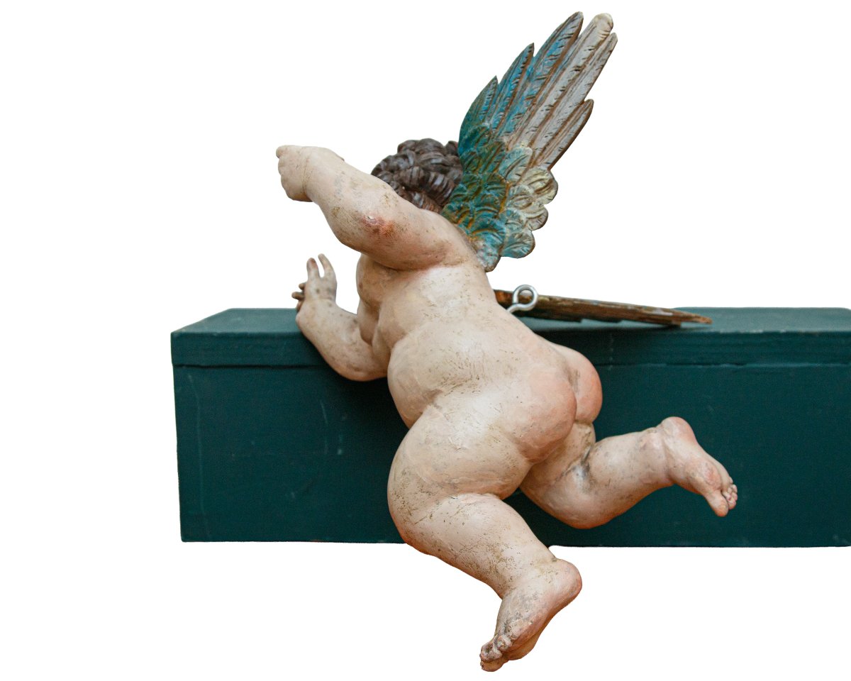 Fine XVIII secolo - Inizio XIX secolo, Coppia di angeli in volo-photo-2