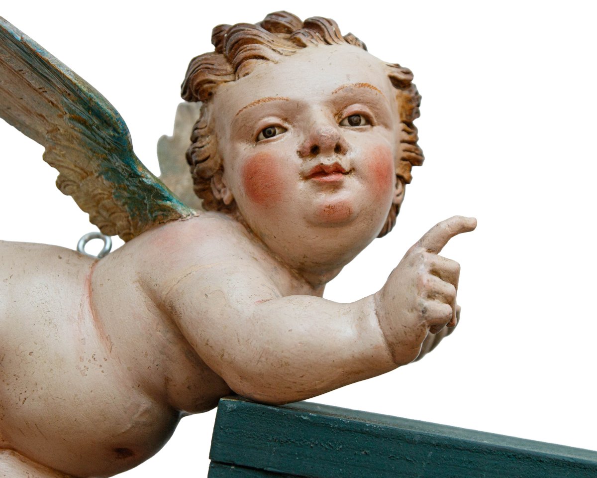 Fine XVIII secolo - Inizio XIX secolo, Coppia di angeli in volo-photo-3