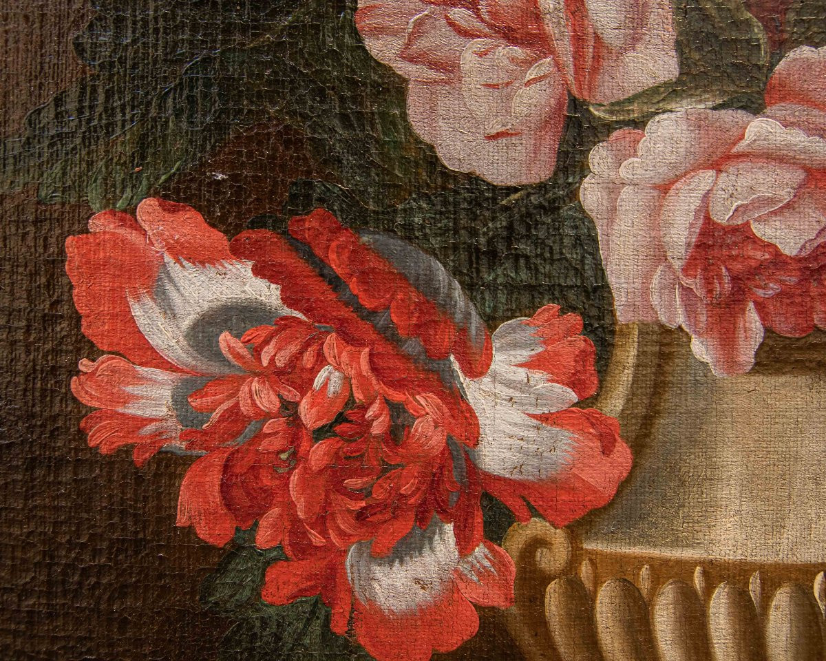 Ambito di Jean-Baptiste Monnoyer (Lille, 1636 - Londra, 1699), Vaso di fiori-photo-4