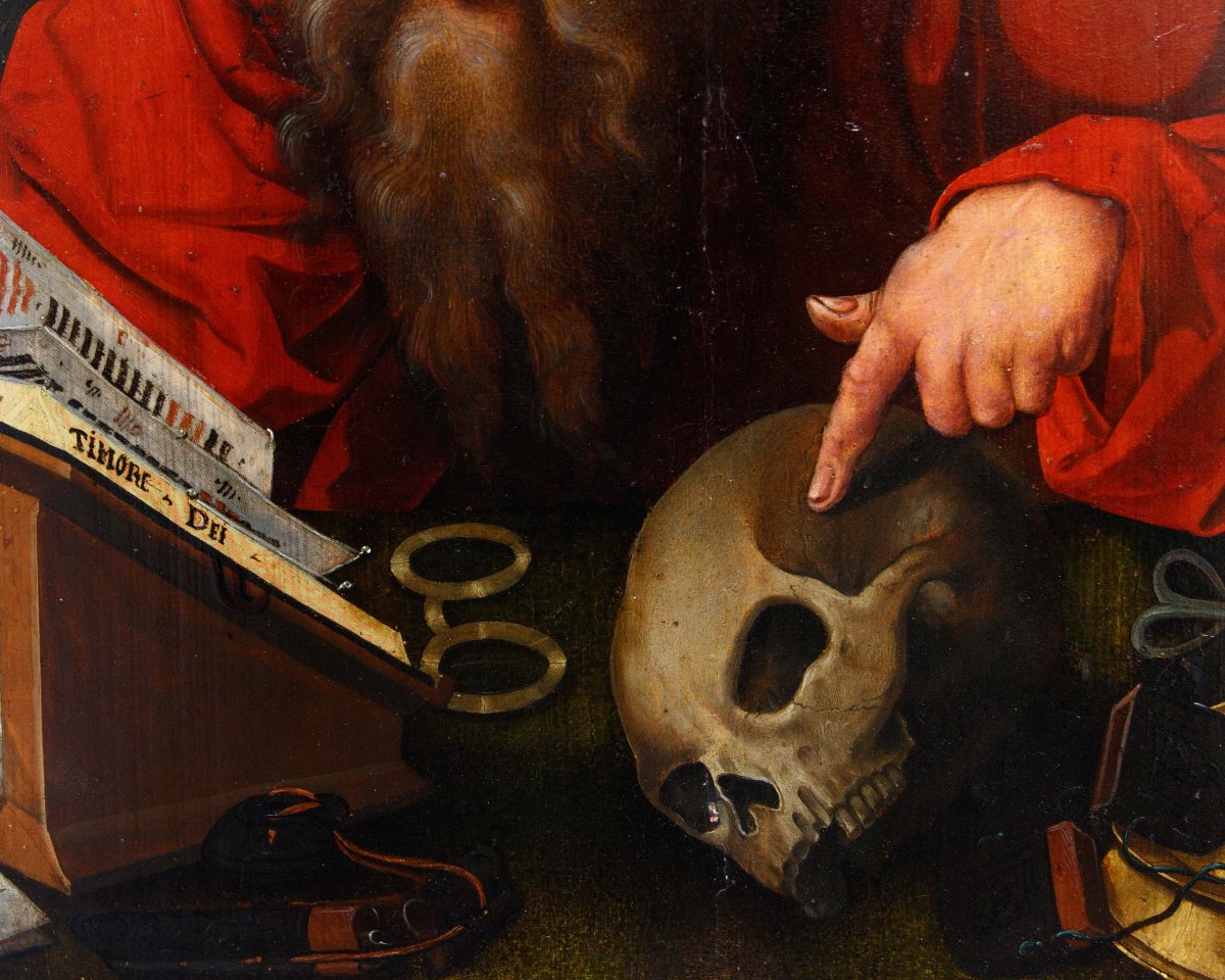 Bottega di Marinus van Reymerswaele (Reimerswaal, 1490 ca.– 1546), San Girolamo nello studio-photo-2