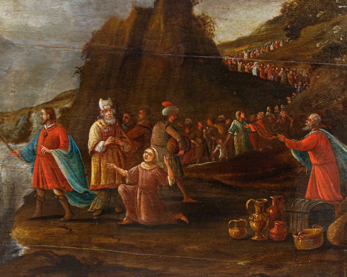 Bottega di Frans Francken il Giovane (Anversa, 1581-1642), La caduta degli egizi nel Mar Rosso-photo-6