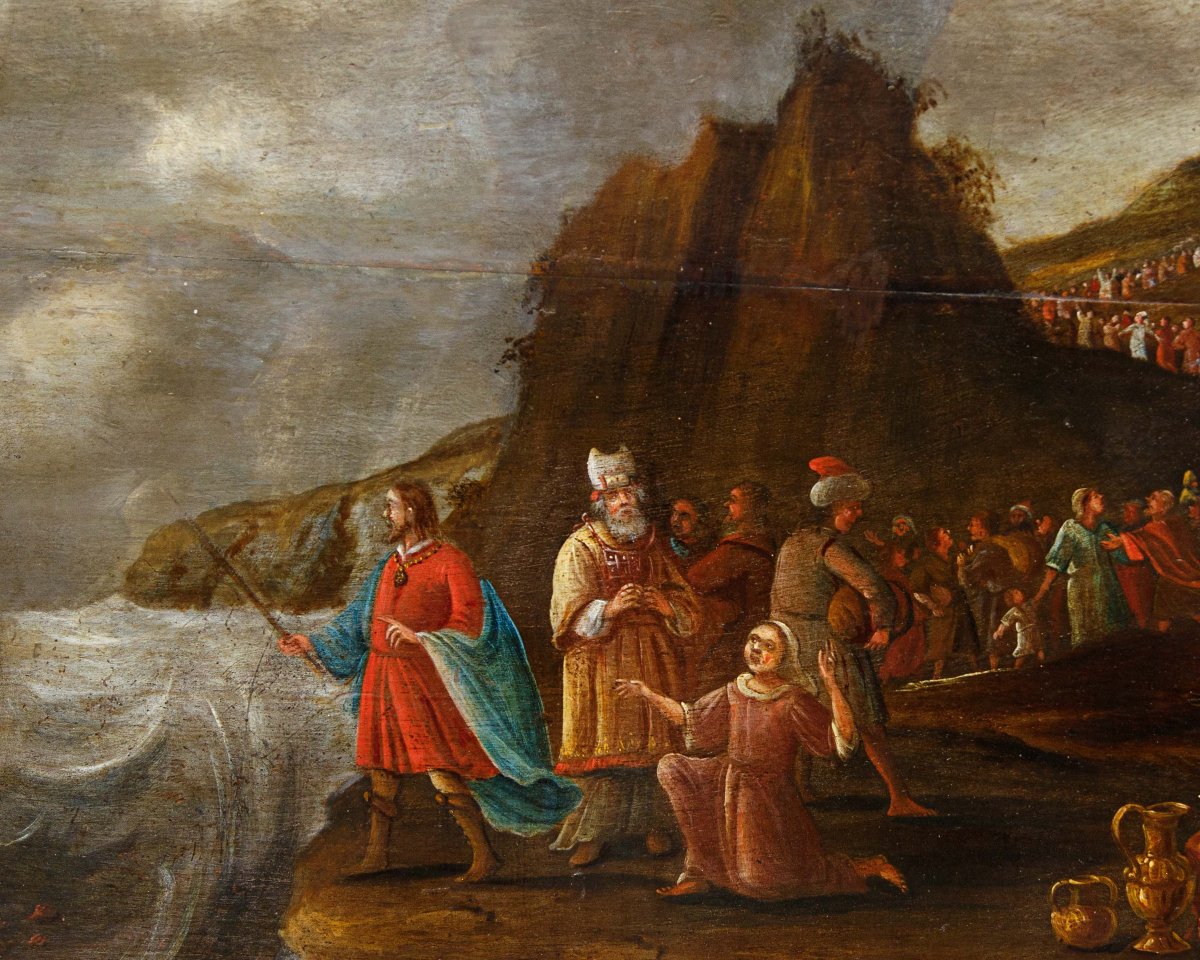 Bottega di Frans Francken il Giovane (Anversa, 1581-1642), La caduta degli egizi nel Mar Rosso-photo-8