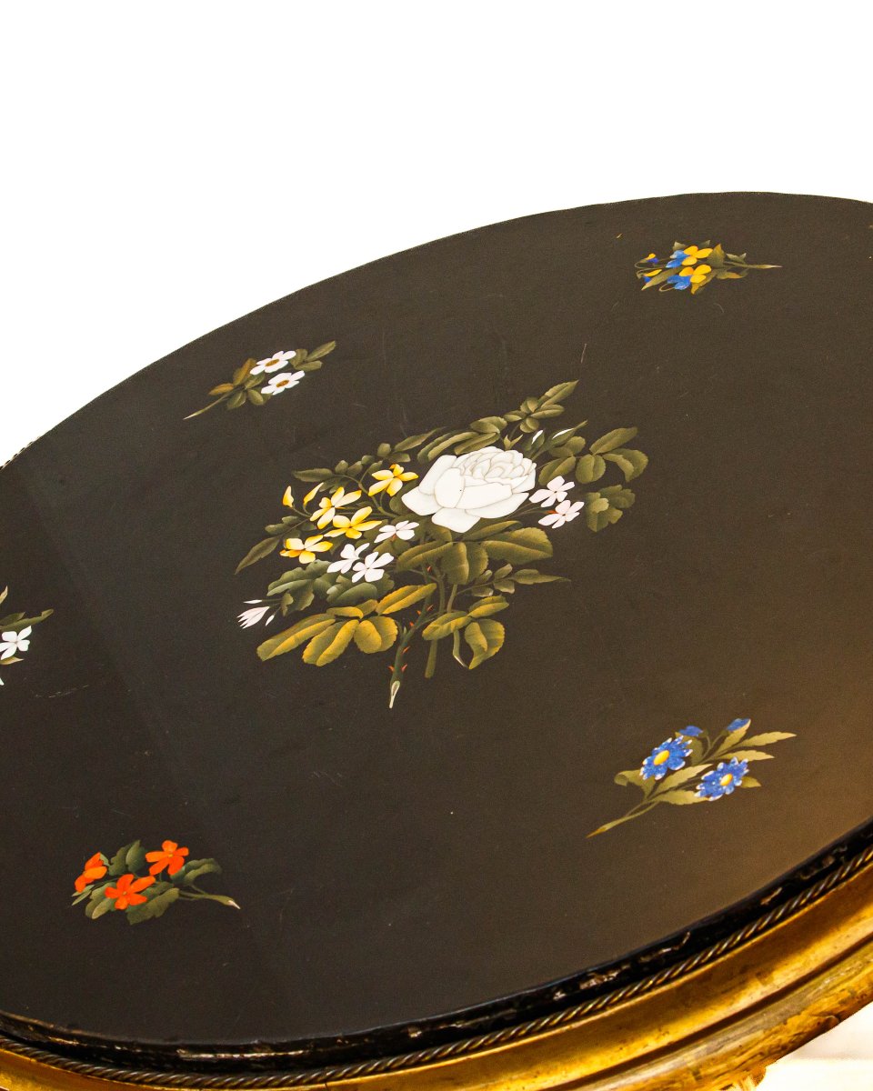 Botteghe Granducali, XIX secolo, Tavolino con piano in marmi commessi-photo-3