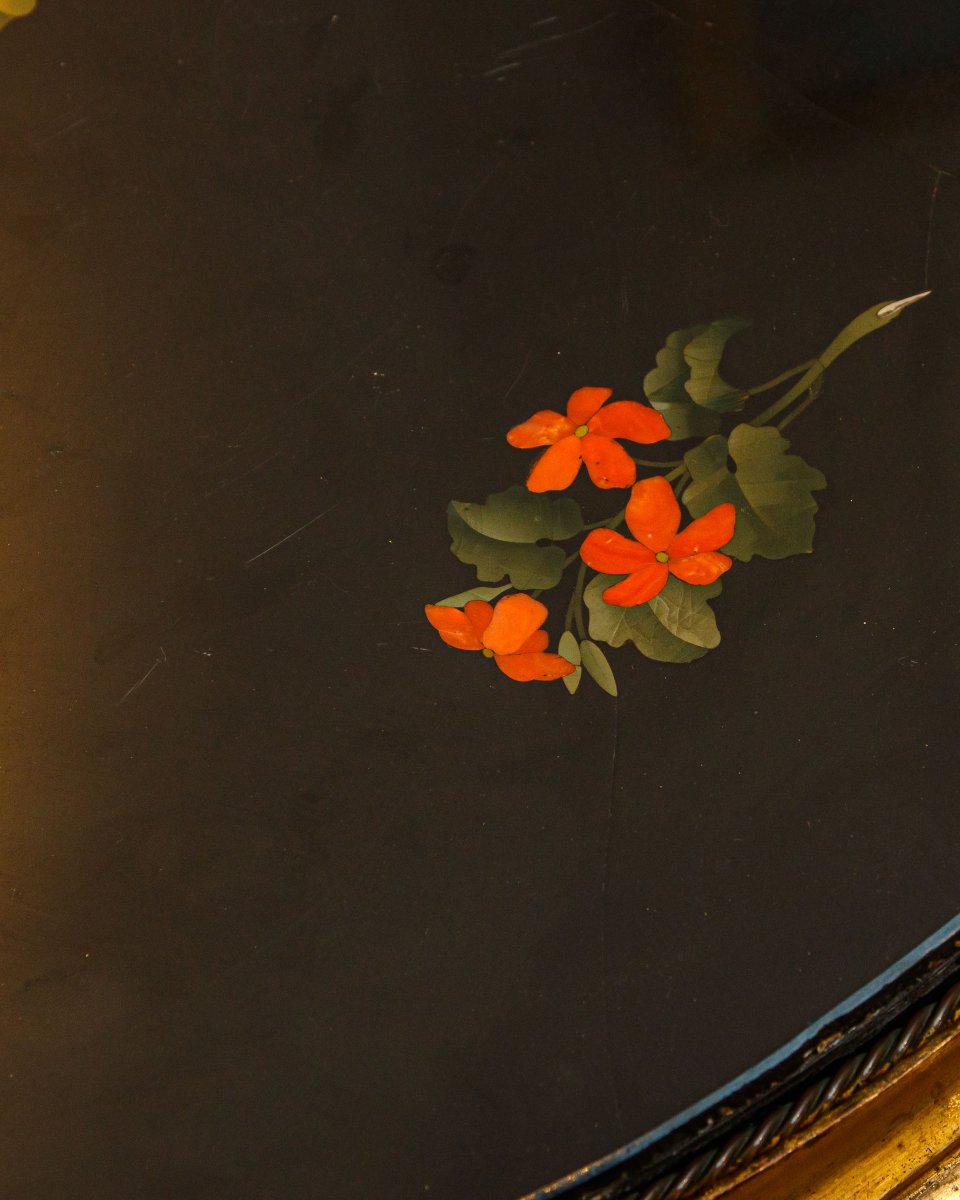 Botteghe Granducali, XIX secolo, Tavolino con piano in marmi commessi-photo-2