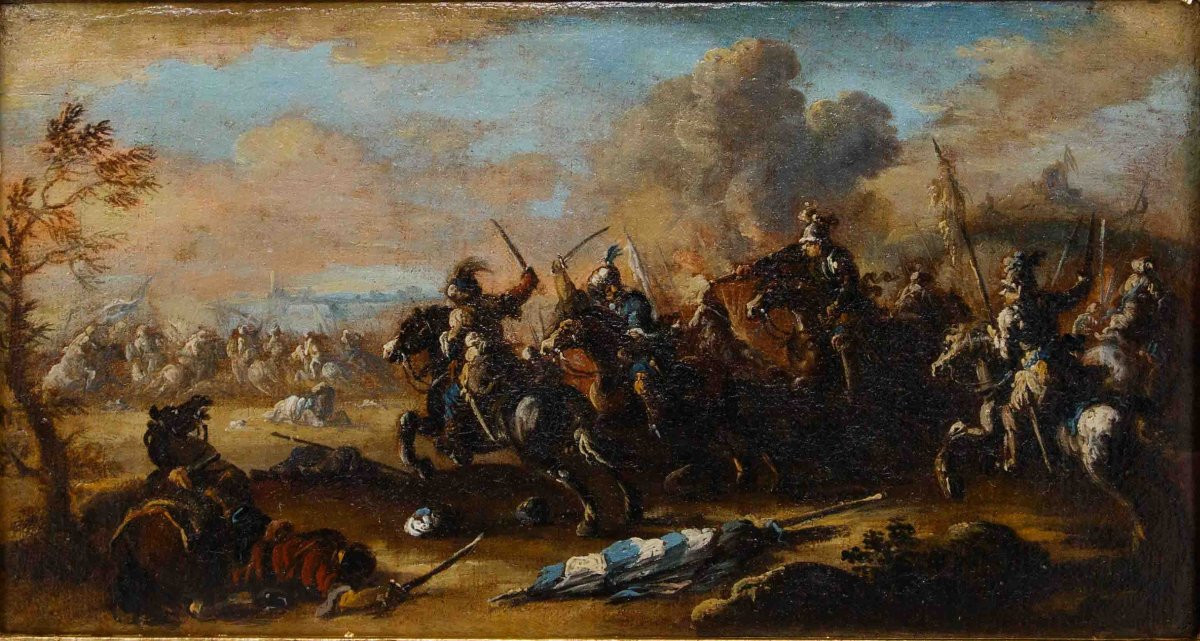 Francesco Graziani (attivo a Napoli tra il XVII secolo e il XVIII secolo), Scene di battaglia-photo-3
