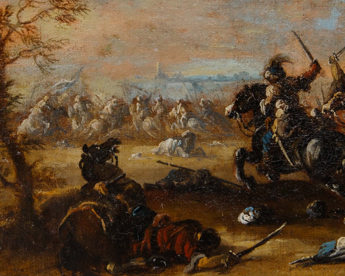 Francesco Graziani (attivo a Napoli tra il XVII secolo e il XVIII secolo), Scene di battaglia-photo-1