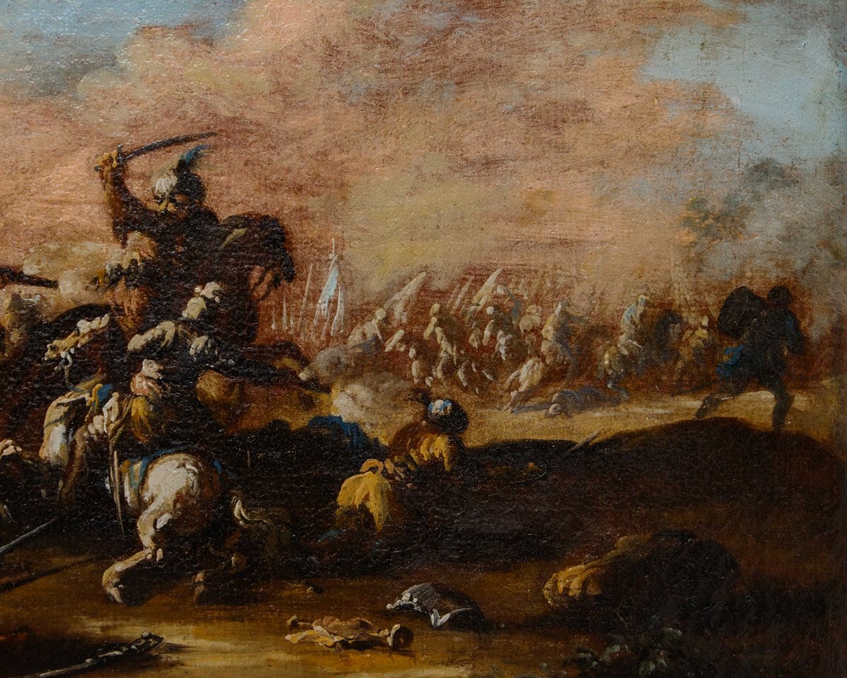 Francesco Graziani (attivo a Napoli tra il XVII secolo e il XVIII secolo), Scene di battaglia-photo-6