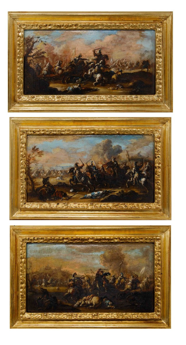 Francesco Graziani (attivo a Napoli tra il XVII secolo e il XVIII secolo), Scene di battaglia