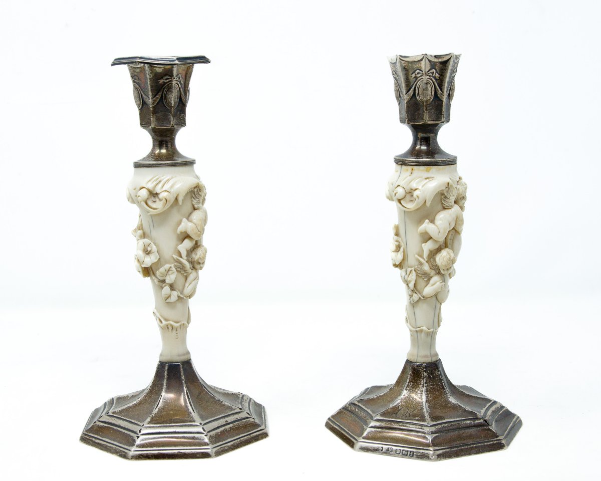 Joseph Rodgers & Sons, Sheffield (UK), 1923, Candelieri con putti alati-photo-3