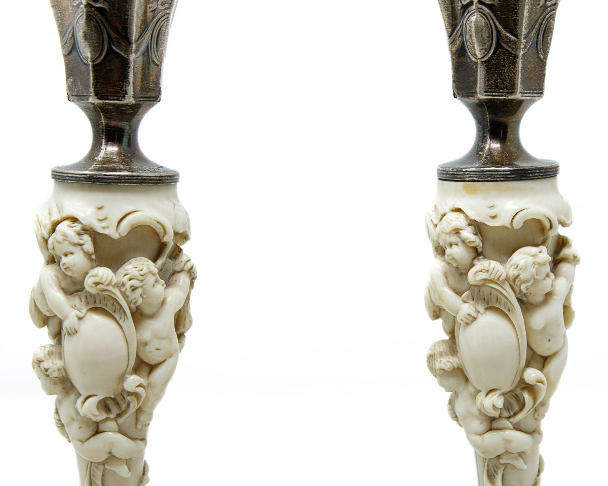 Joseph Rodgers & Sons, Sheffield (UK), 1923, Candelieri con putti alati-photo-4