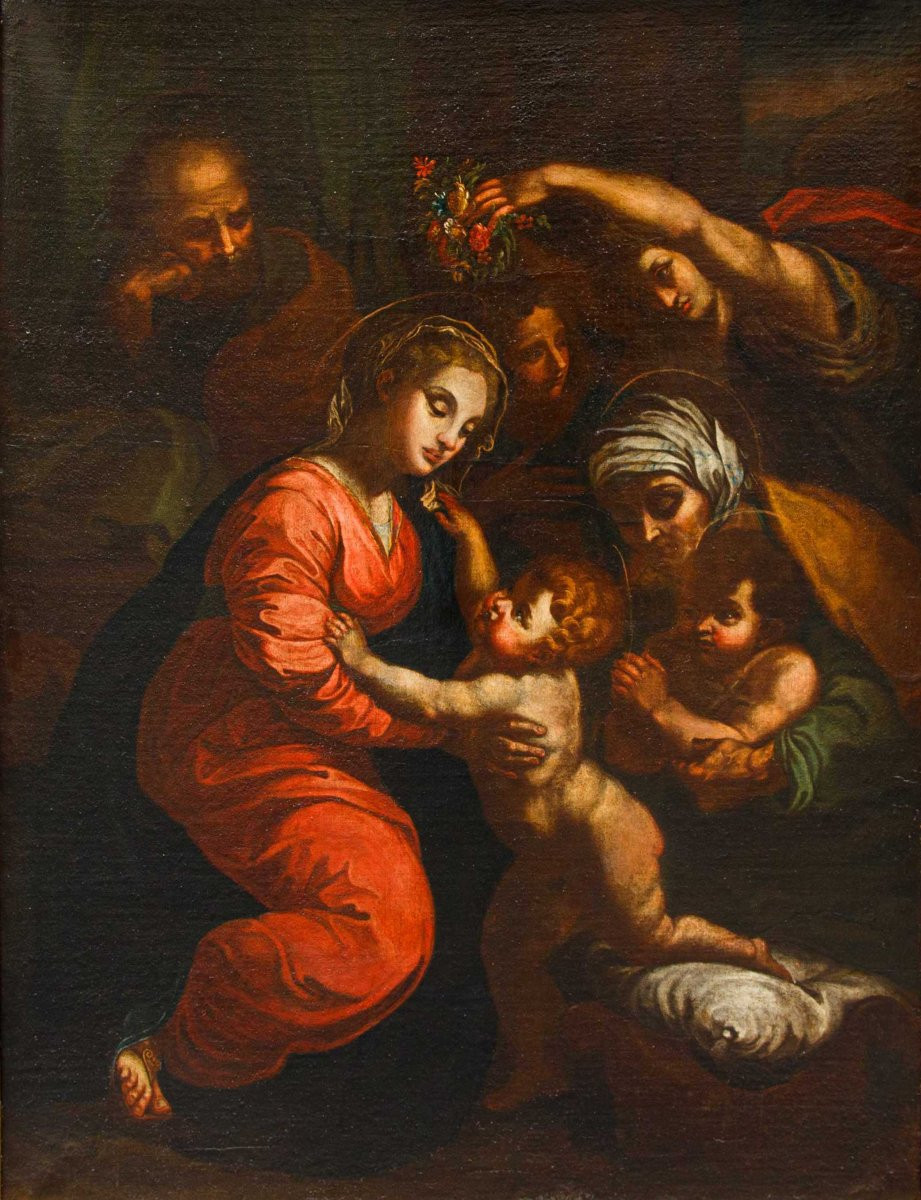 Seguace di Raffaello Sanzio (Urbino, 1483 – Roma, 1520), Sacra famiglia-photo-3