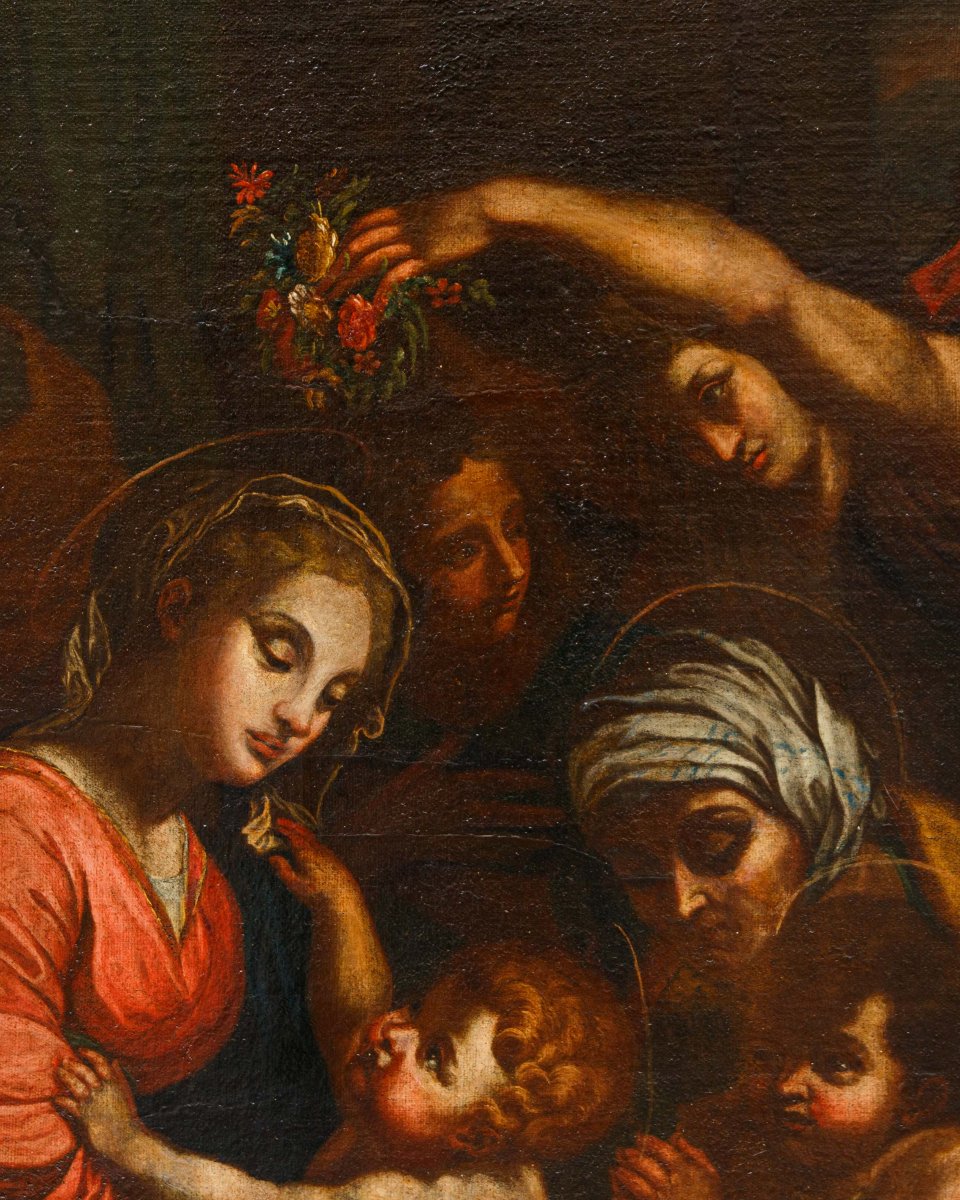 Seguace di Raffaello Sanzio (Urbino, 1483 – Roma, 1520), Sacra famiglia-photo-3